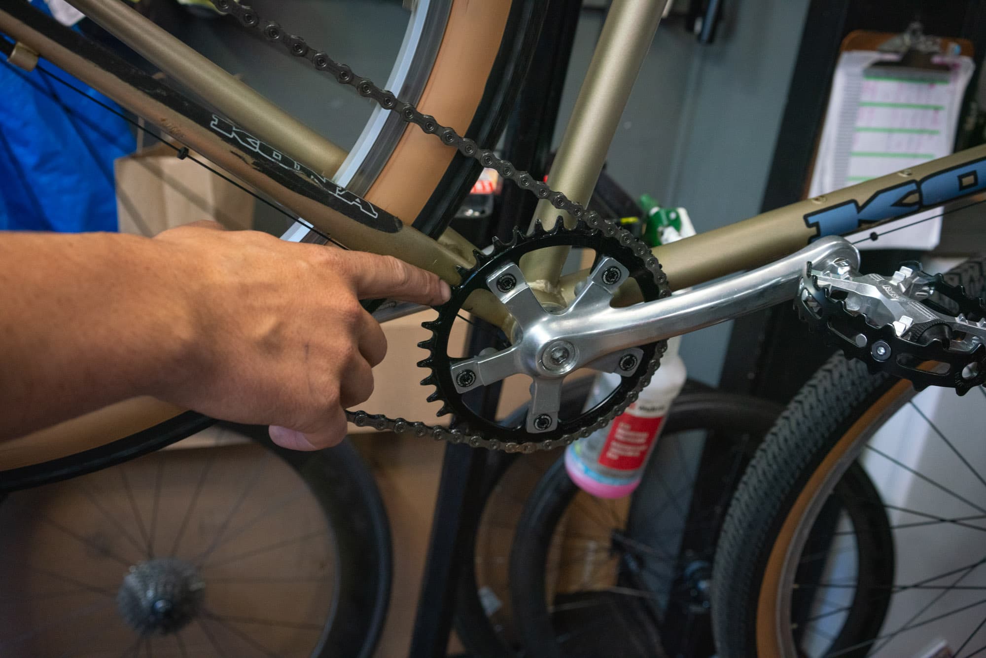 The Birthday Bikes chain ring.