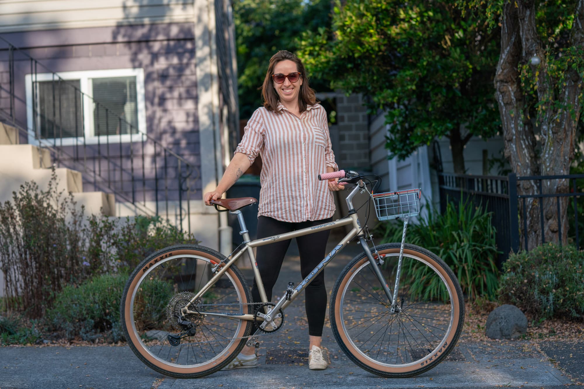 Brig shows us the bike in front of the house.