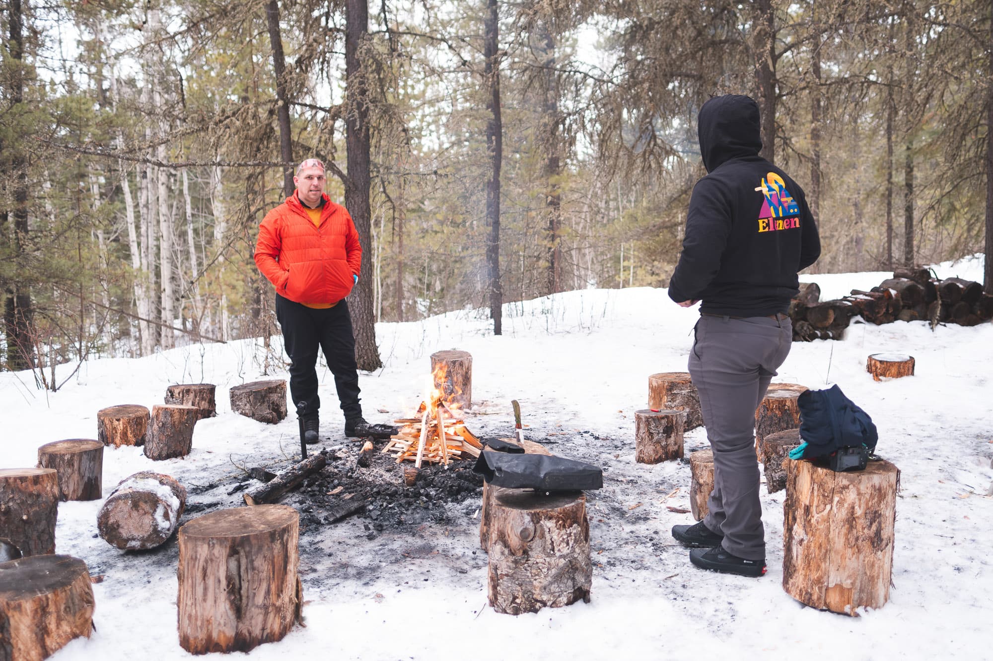 The boys go winter bikepacking.