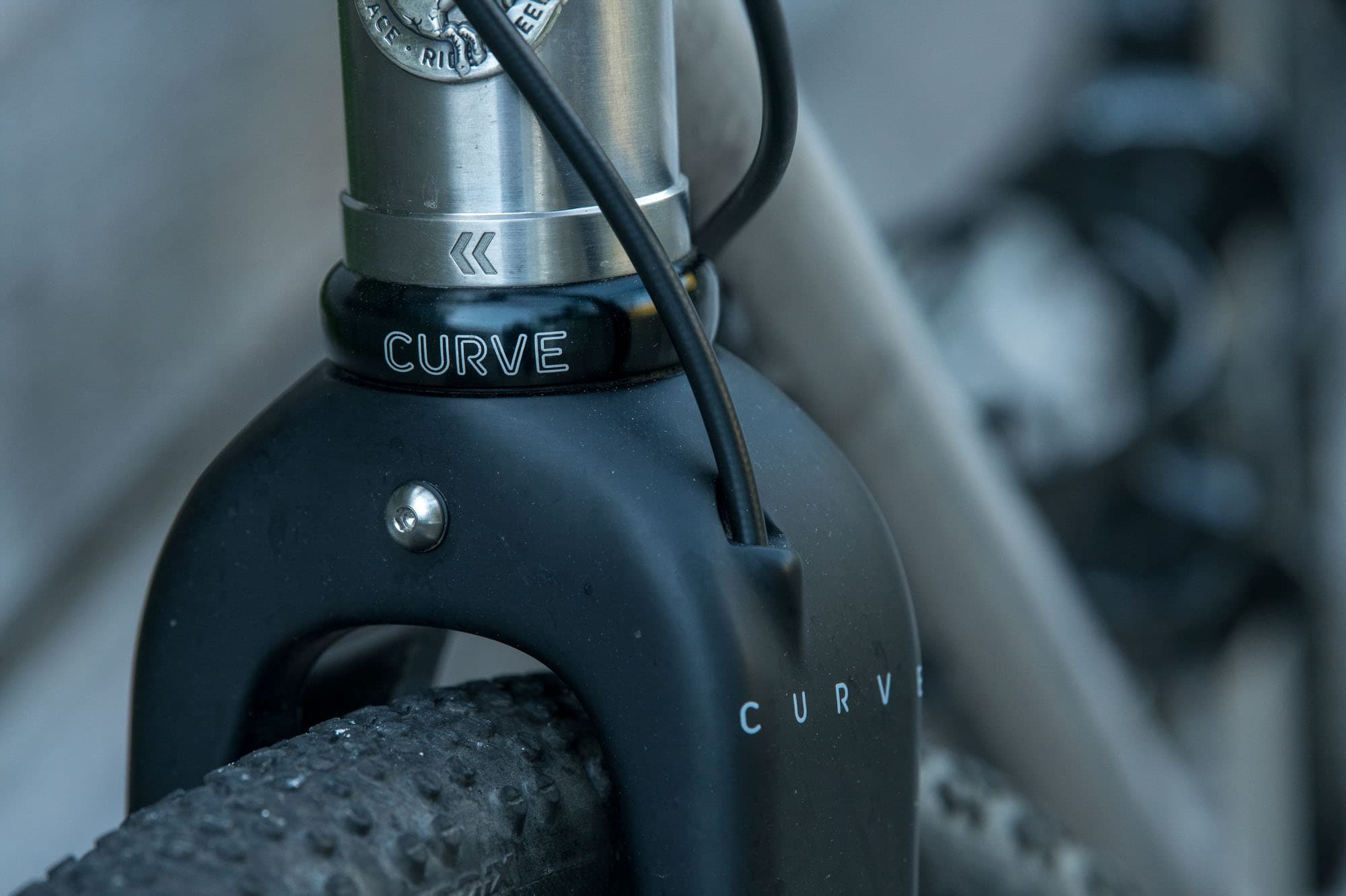 Carbon fork cable entry.