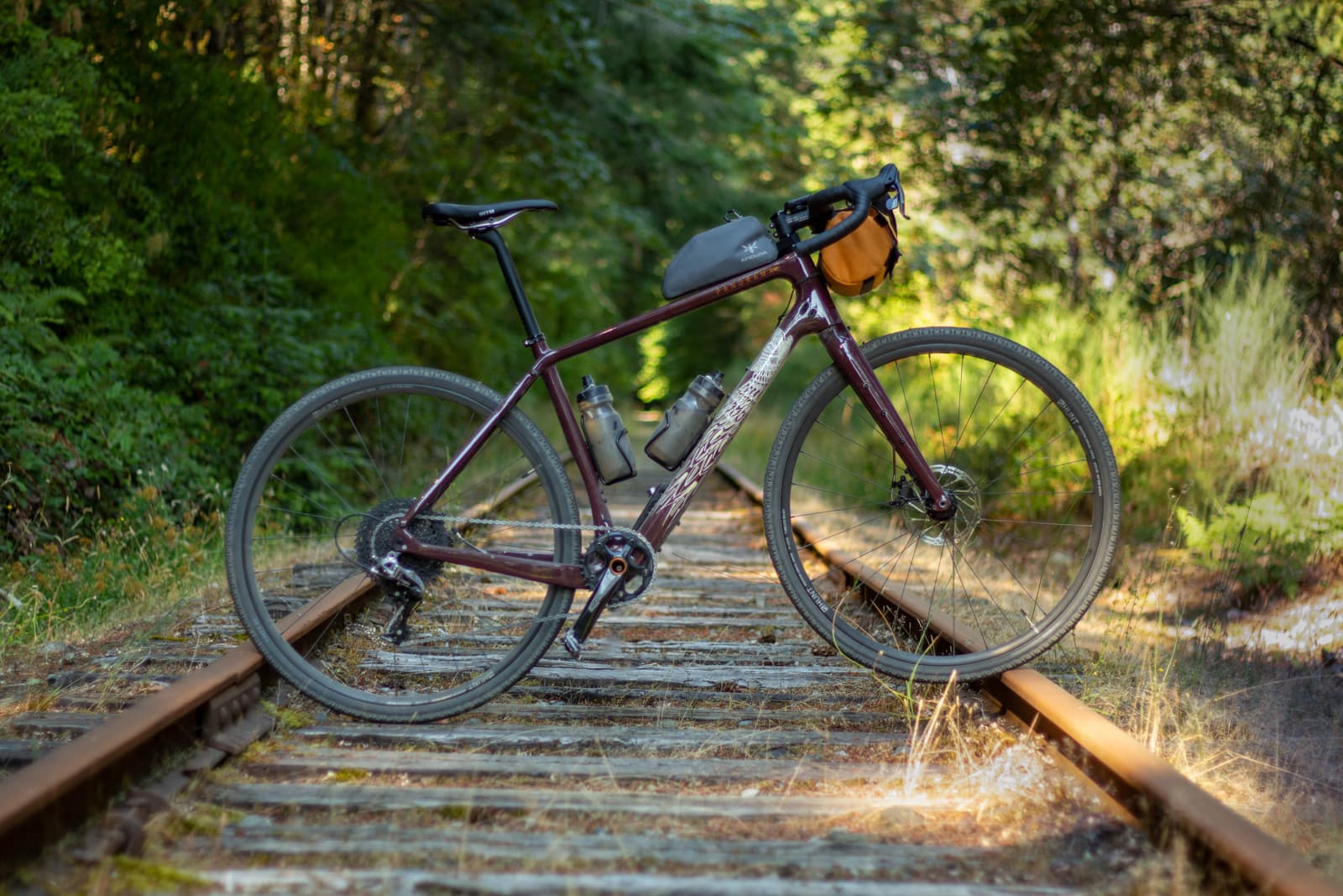 bike on train tracks