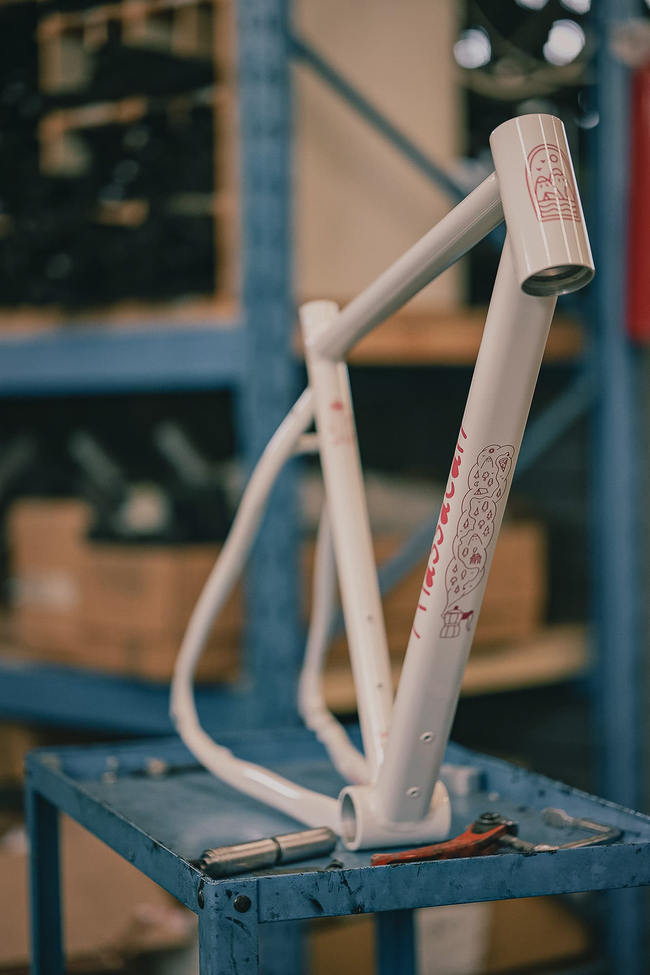 A white Paula in the factory.