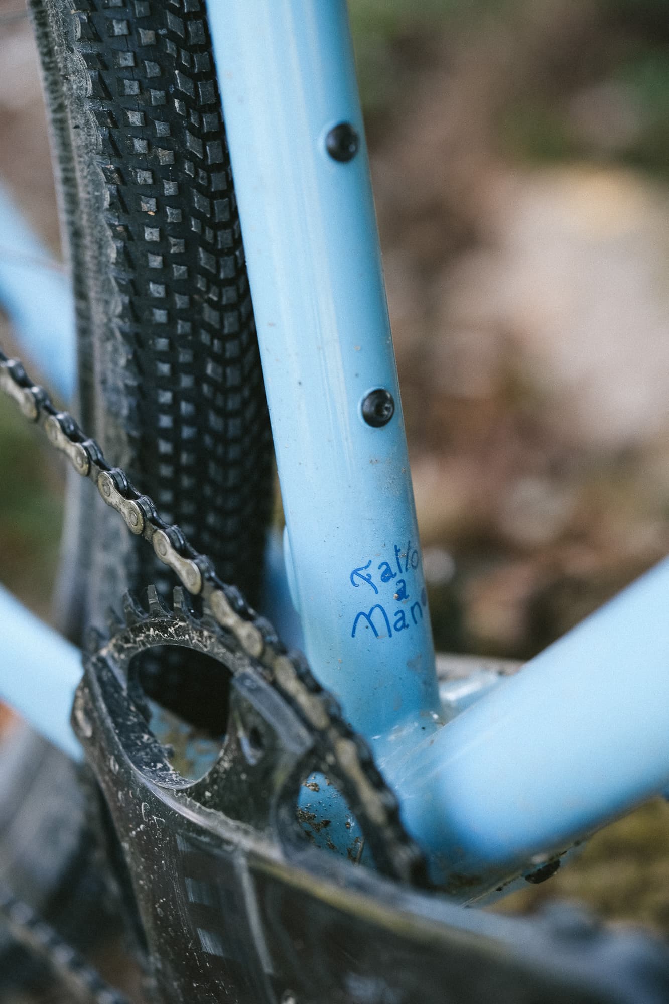 A seat tube detail.