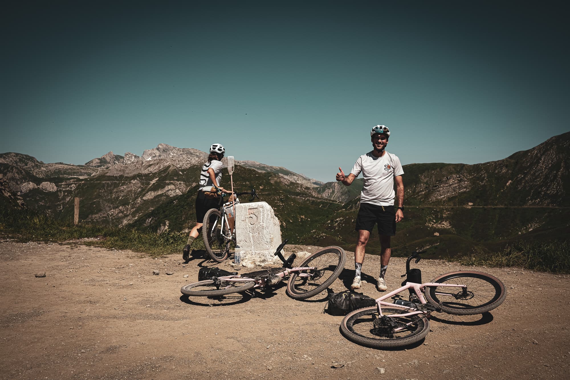 The team takes a break in the alps.