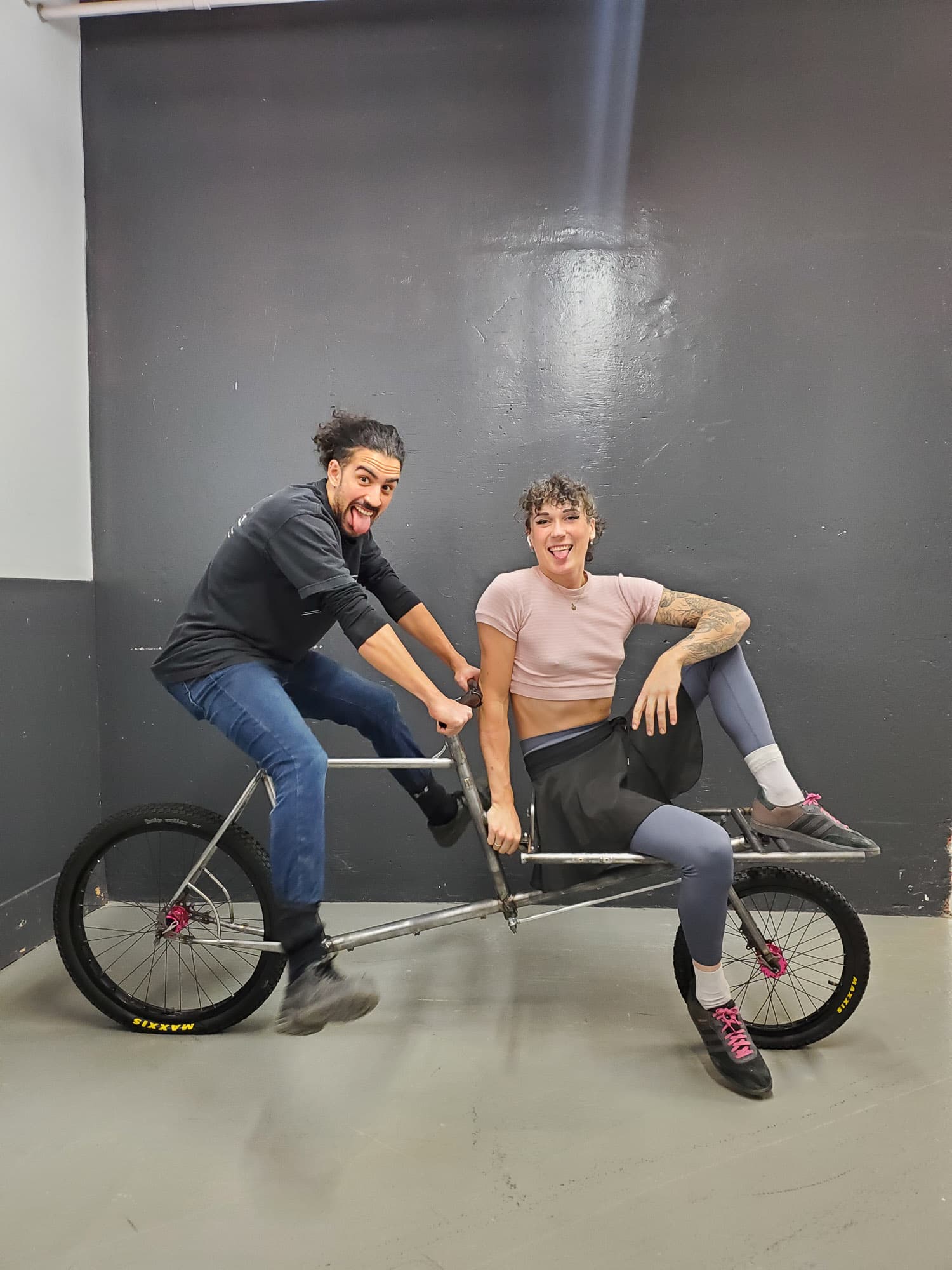 Ronnie and Eliane celebrate their build.