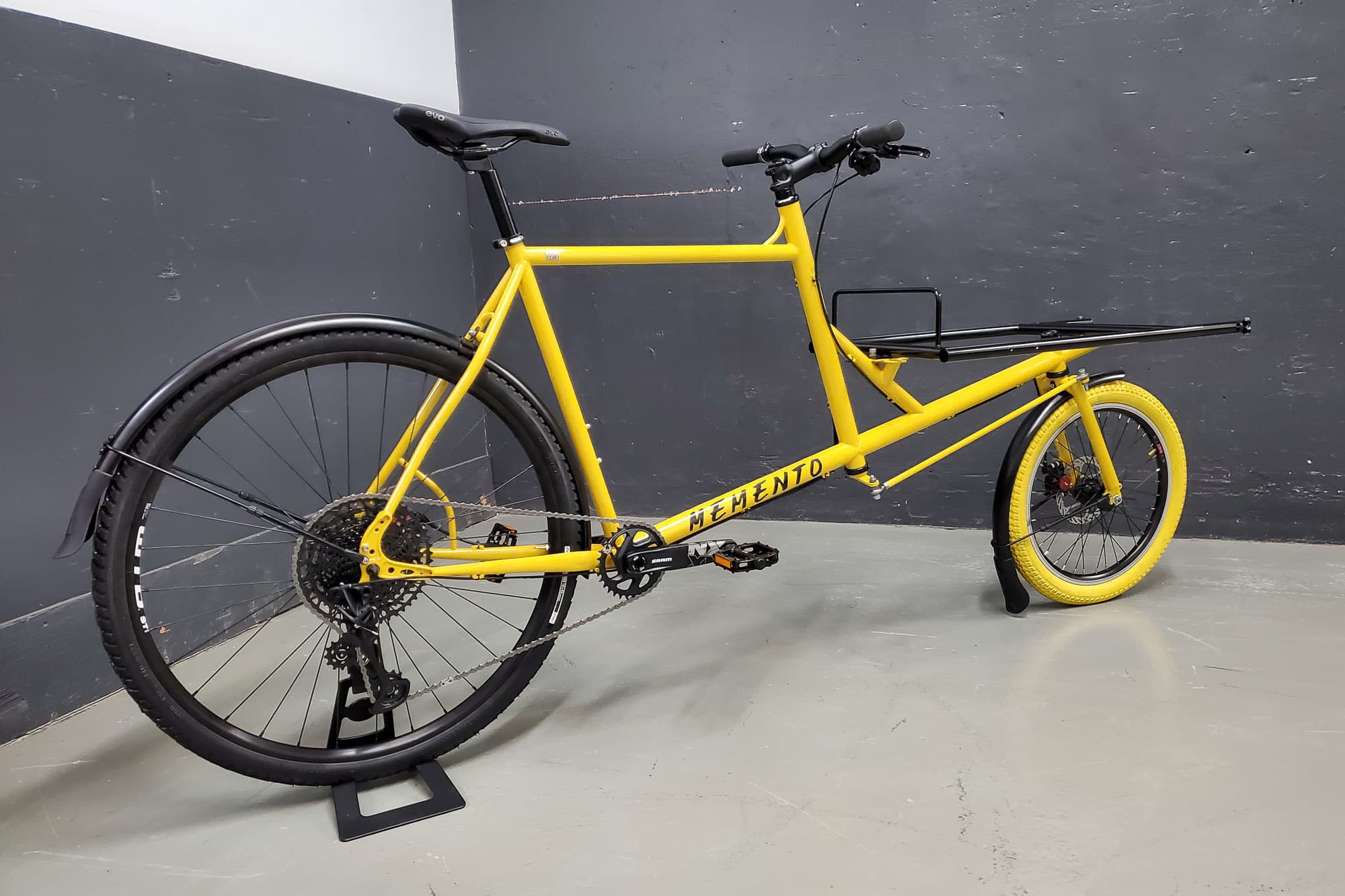 The yellow rocket rear three quarters.