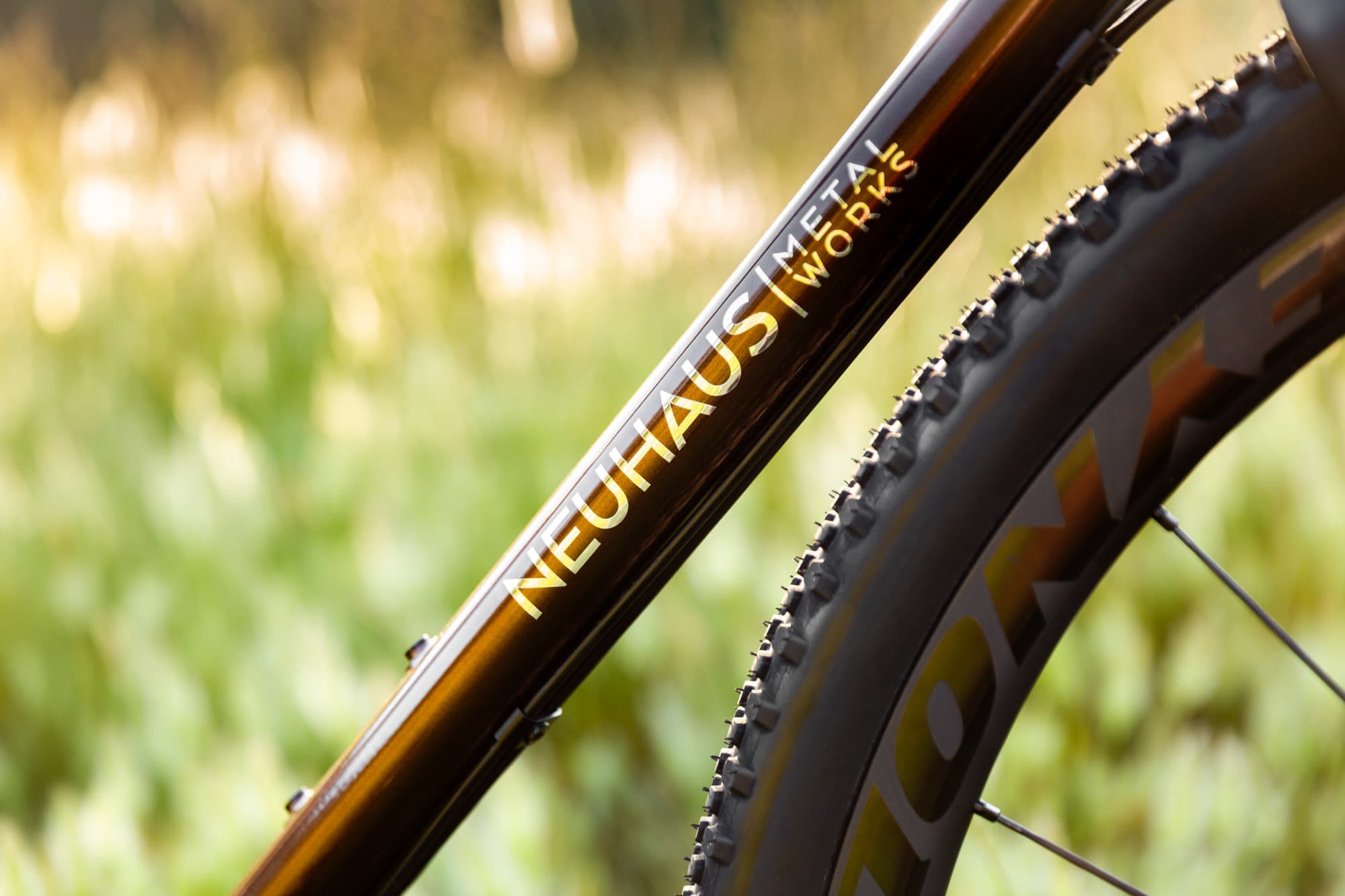 The Neuhaus logo on the down tube.