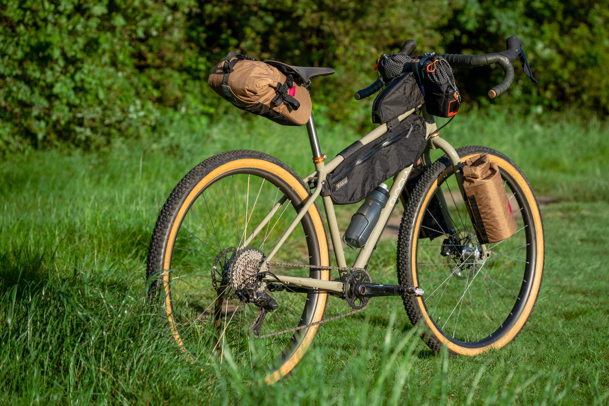 A Singular Gryphon bikepacking ready.