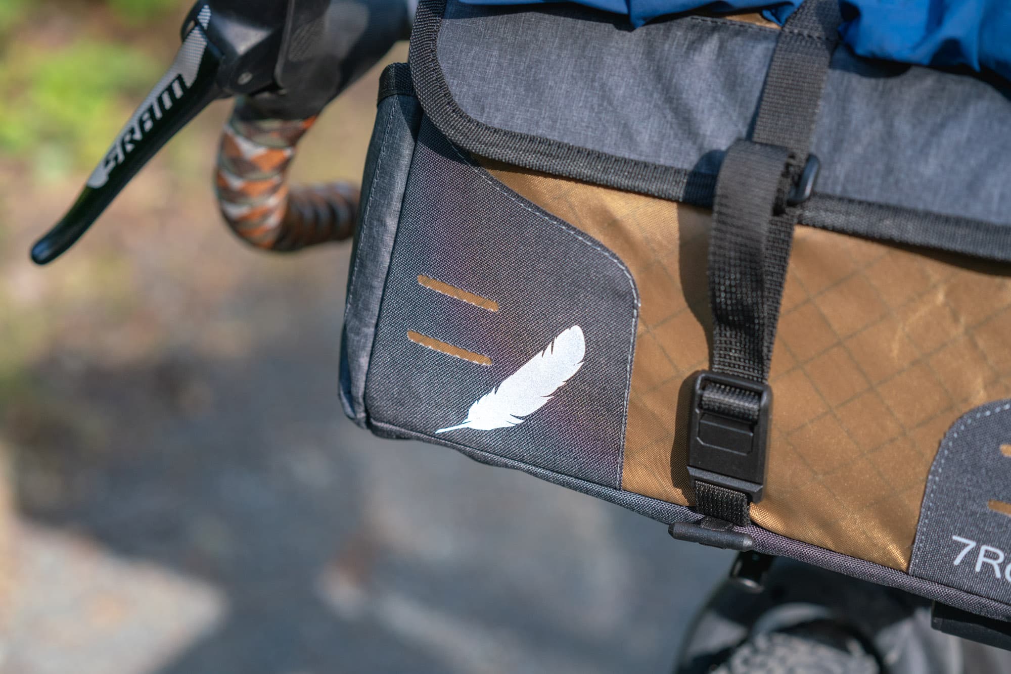 A detail on the front of the OCT bag.