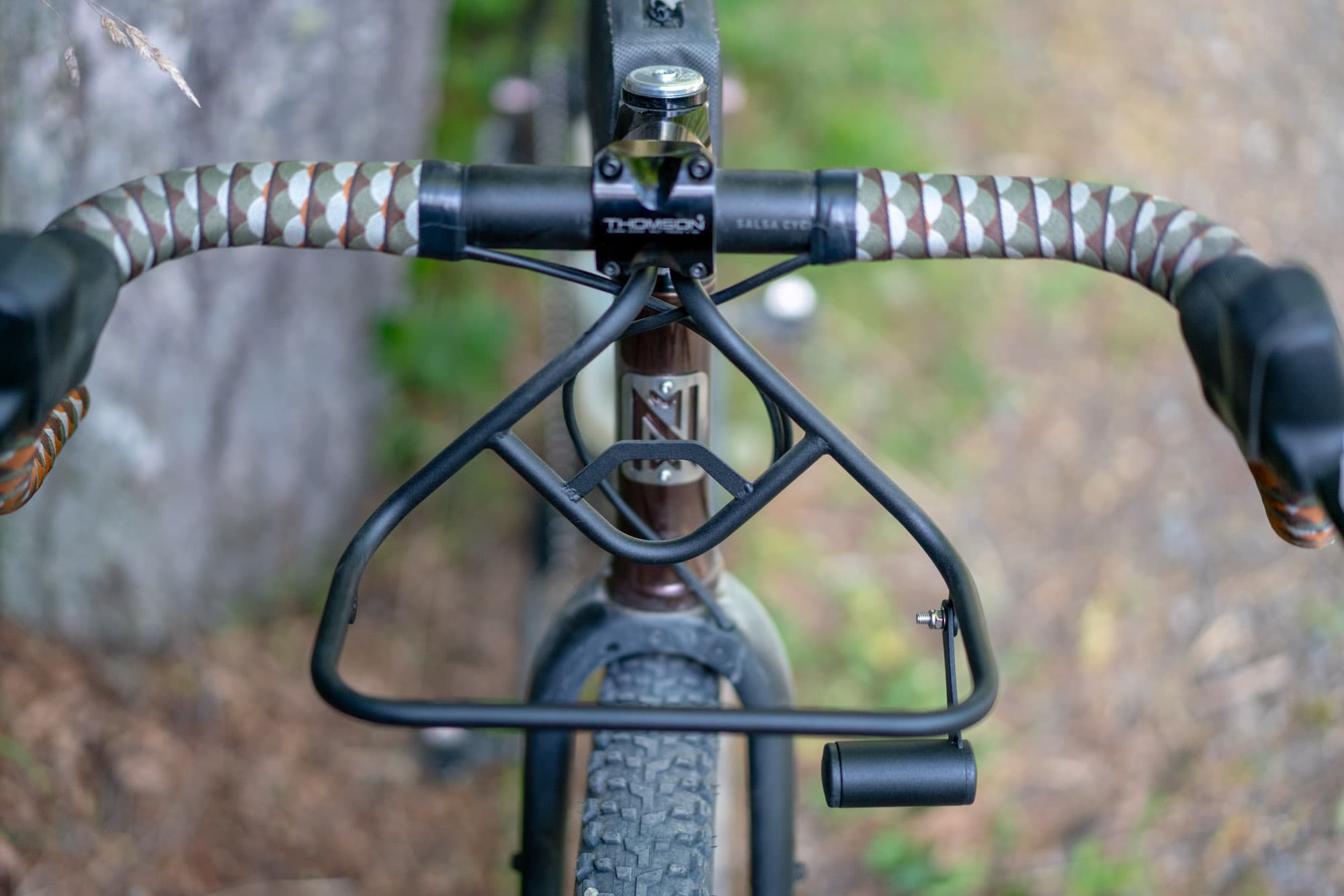 A 7Roads nest rack on a gravel bike.