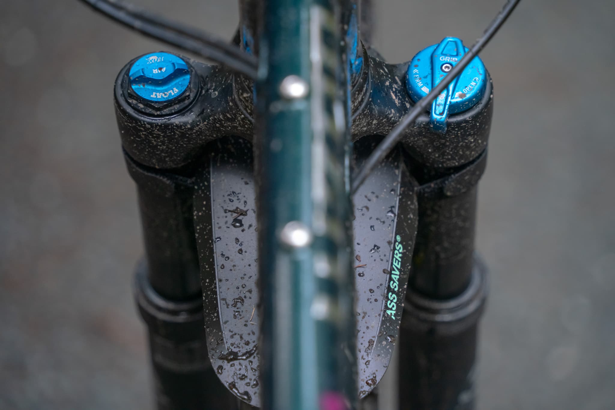 The view of the mudder from above the bike.