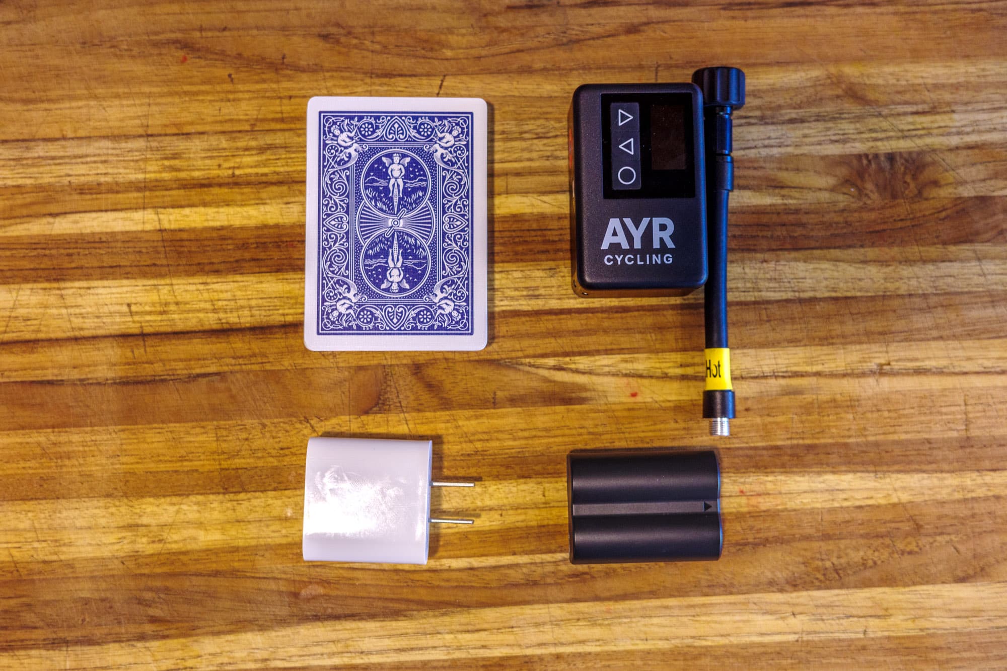 About the size of a deck of cards.