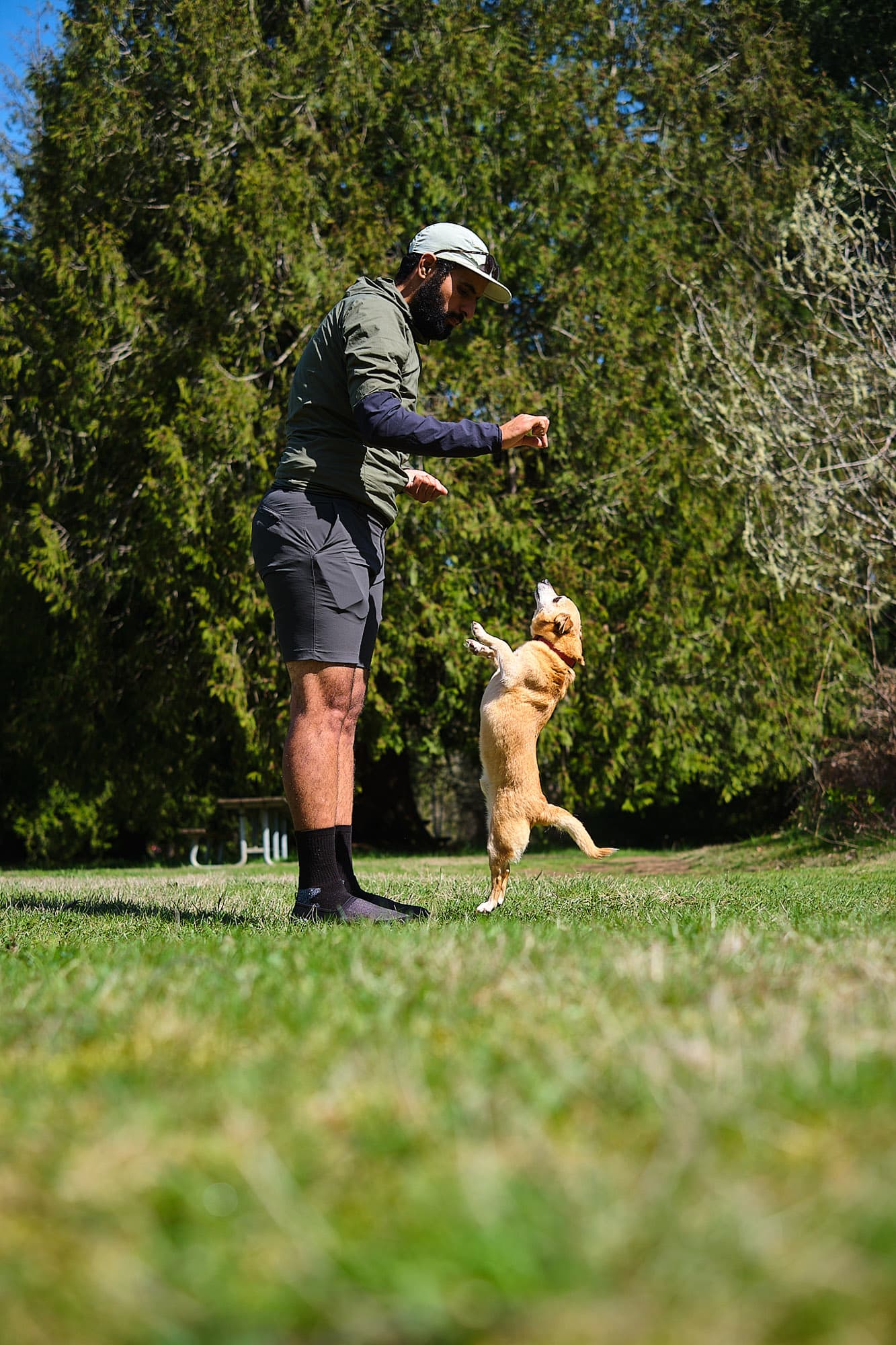 Abe plays with Paco.