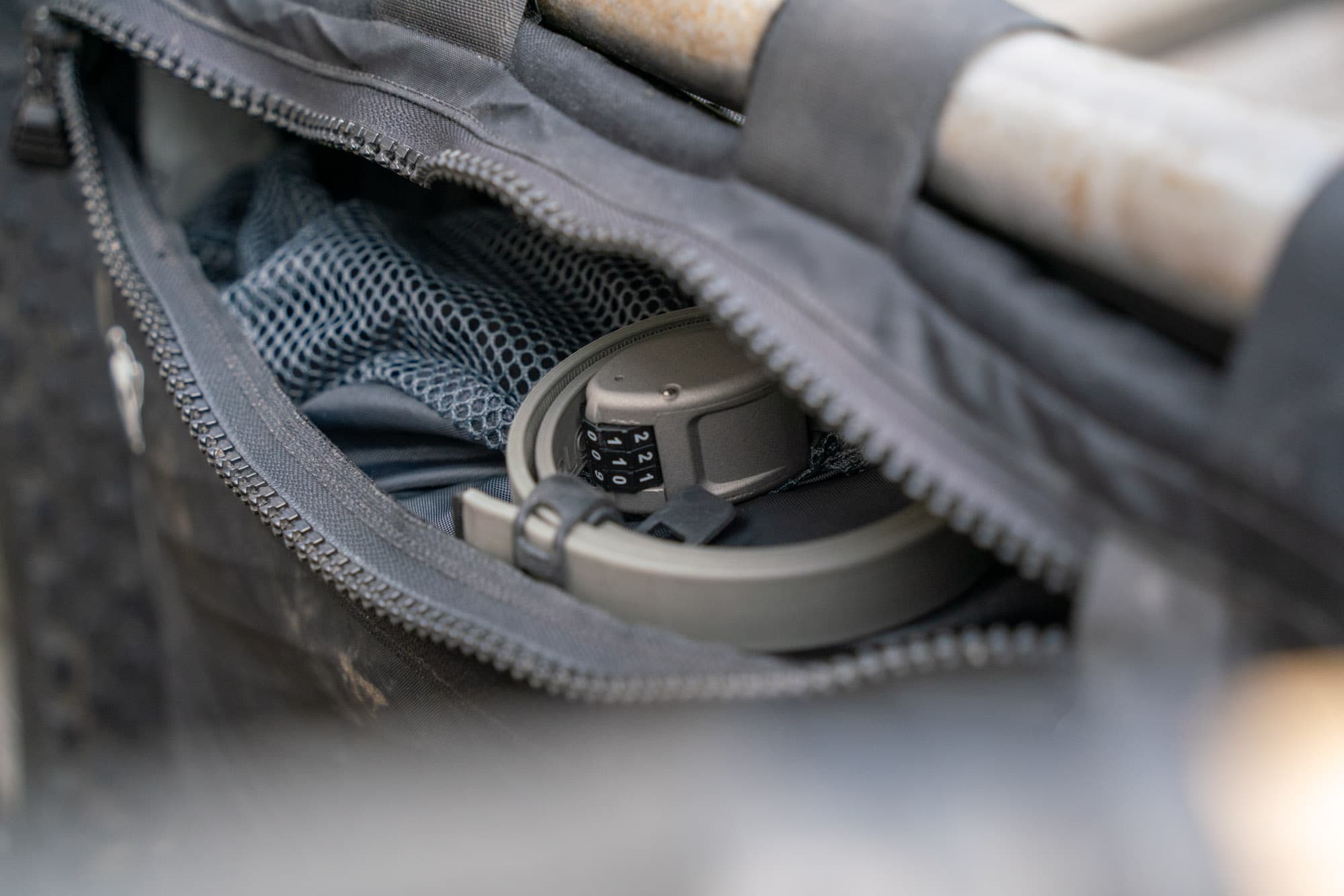 ottolock hexband in a bike bag