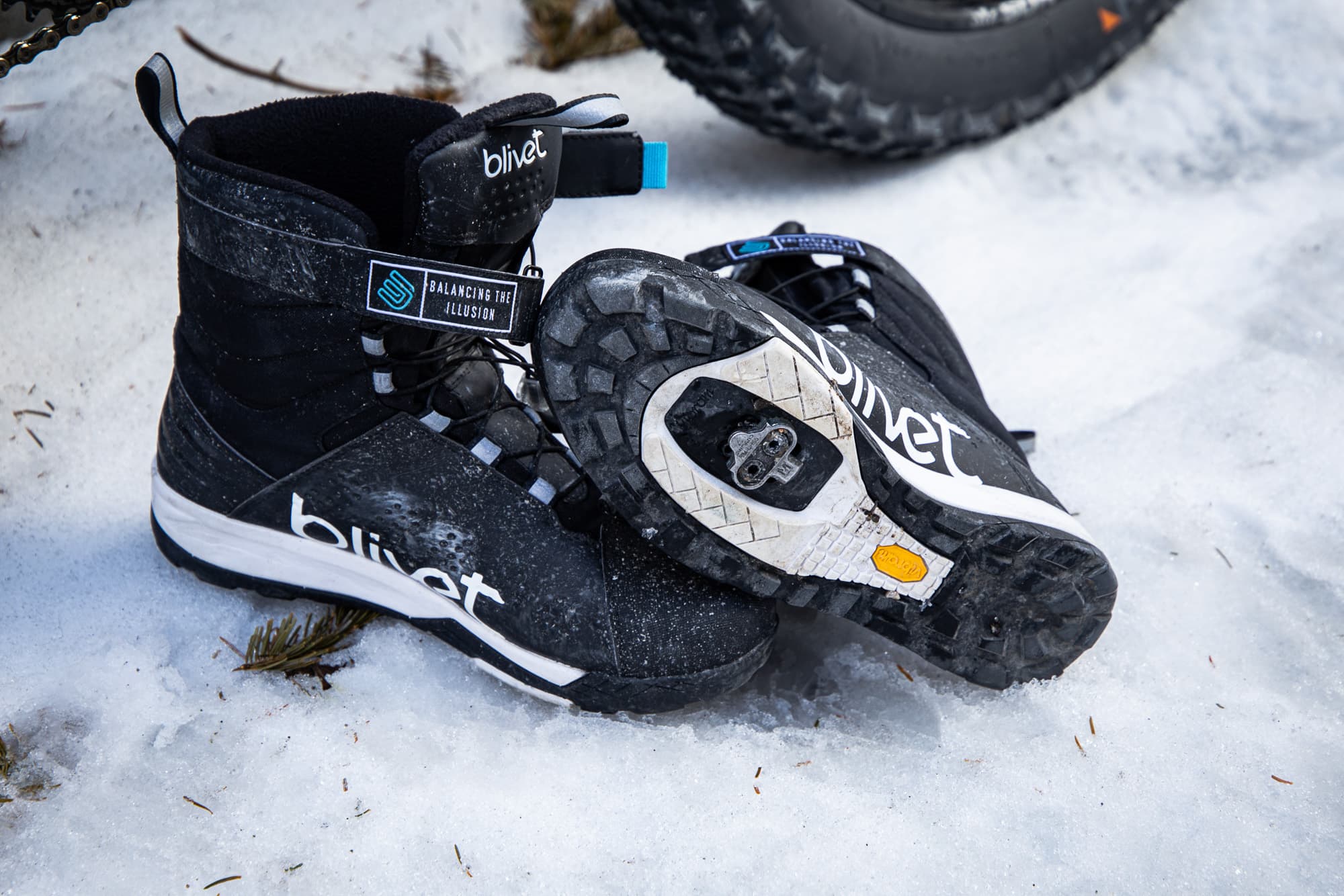 The bottom view with clipless cleats.
