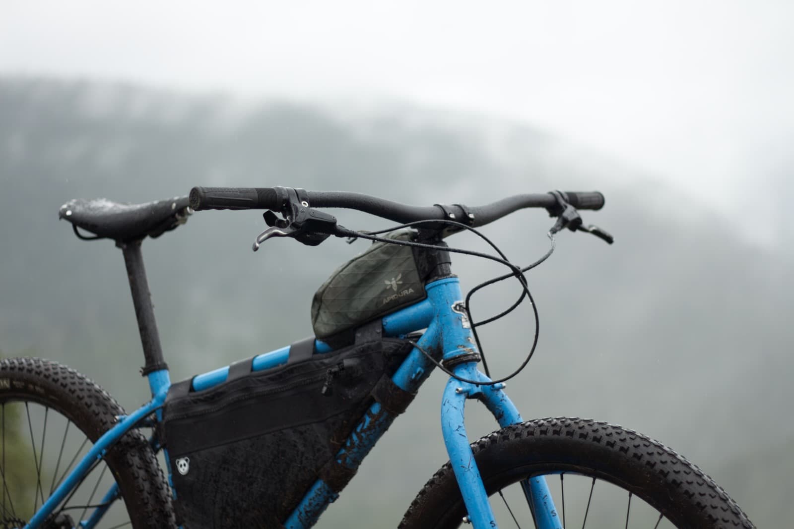 bike in mist