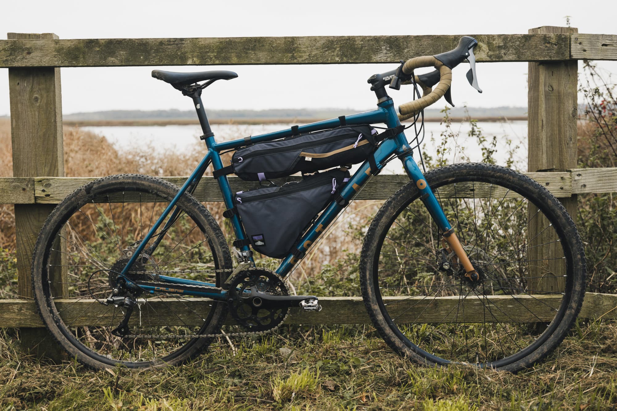 Lews bike looking sharp in the countryside.