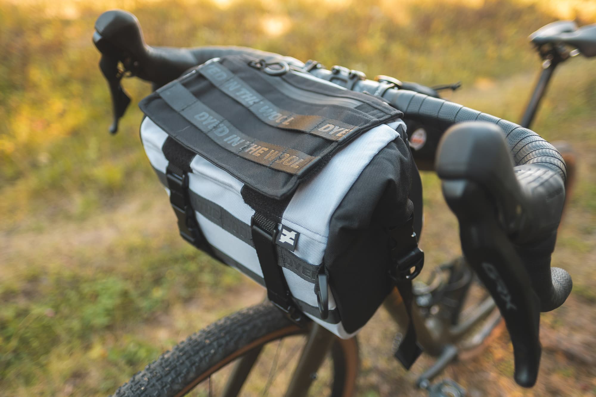 The DITW Camera Bag attached to Tylers bike.