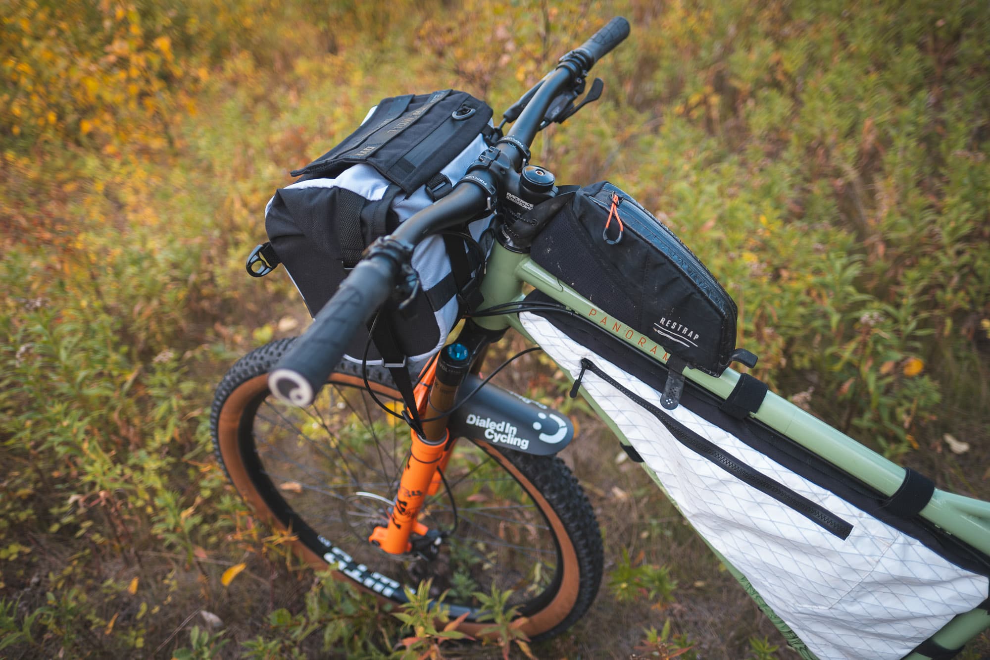 The DITW Camera Bag on a mtb from another angle.
