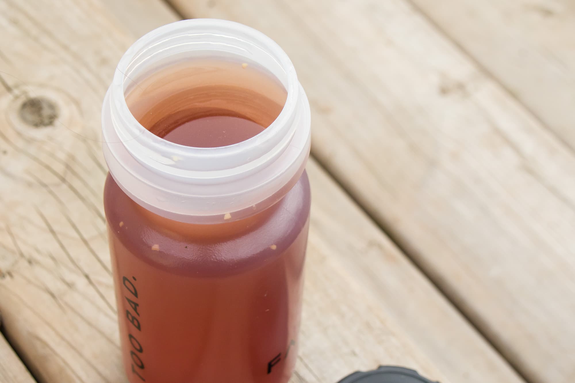 Mint cherry drink in a bidon.