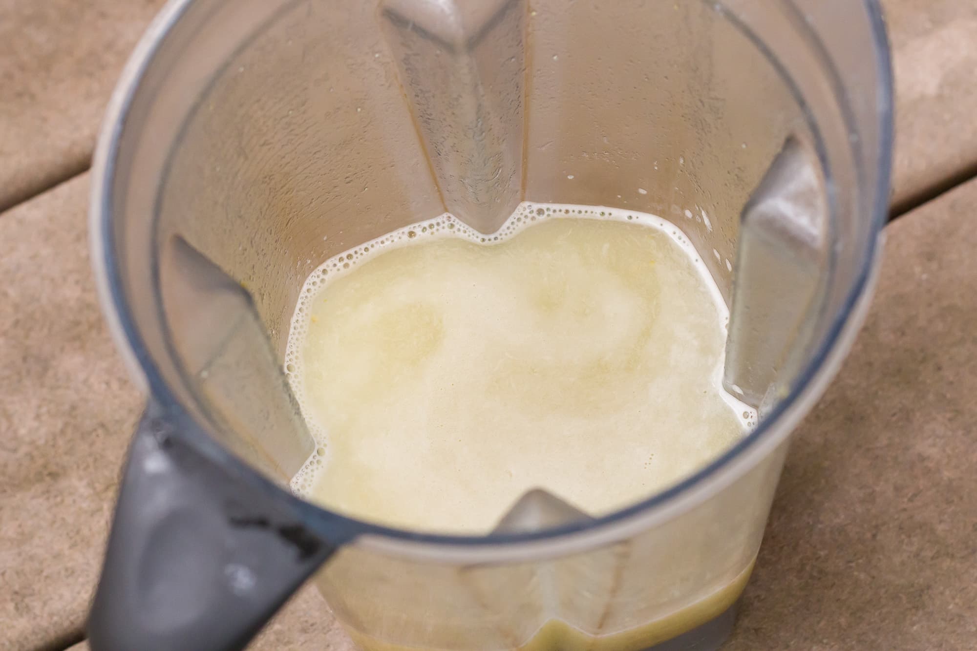 Coconut punch being blended up.