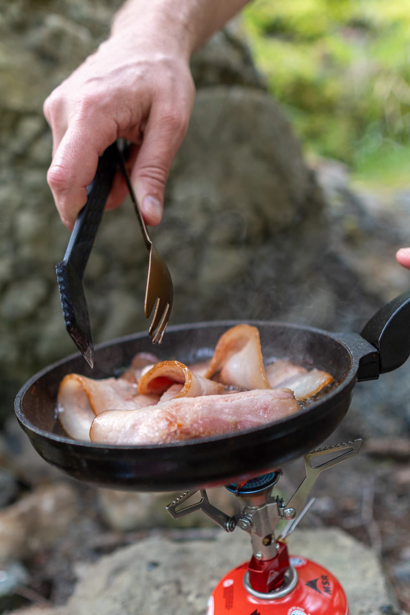 Cooking that bacon!