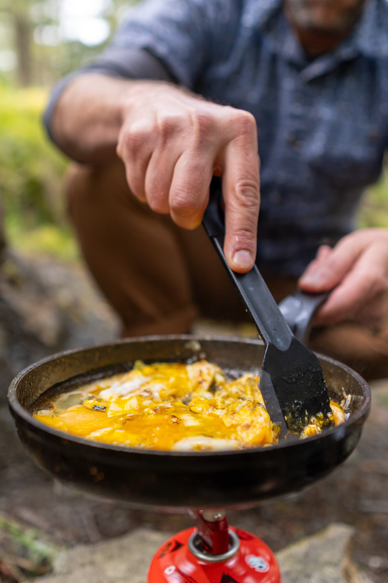 Scrambling the eggs with the Gerber Compleat.