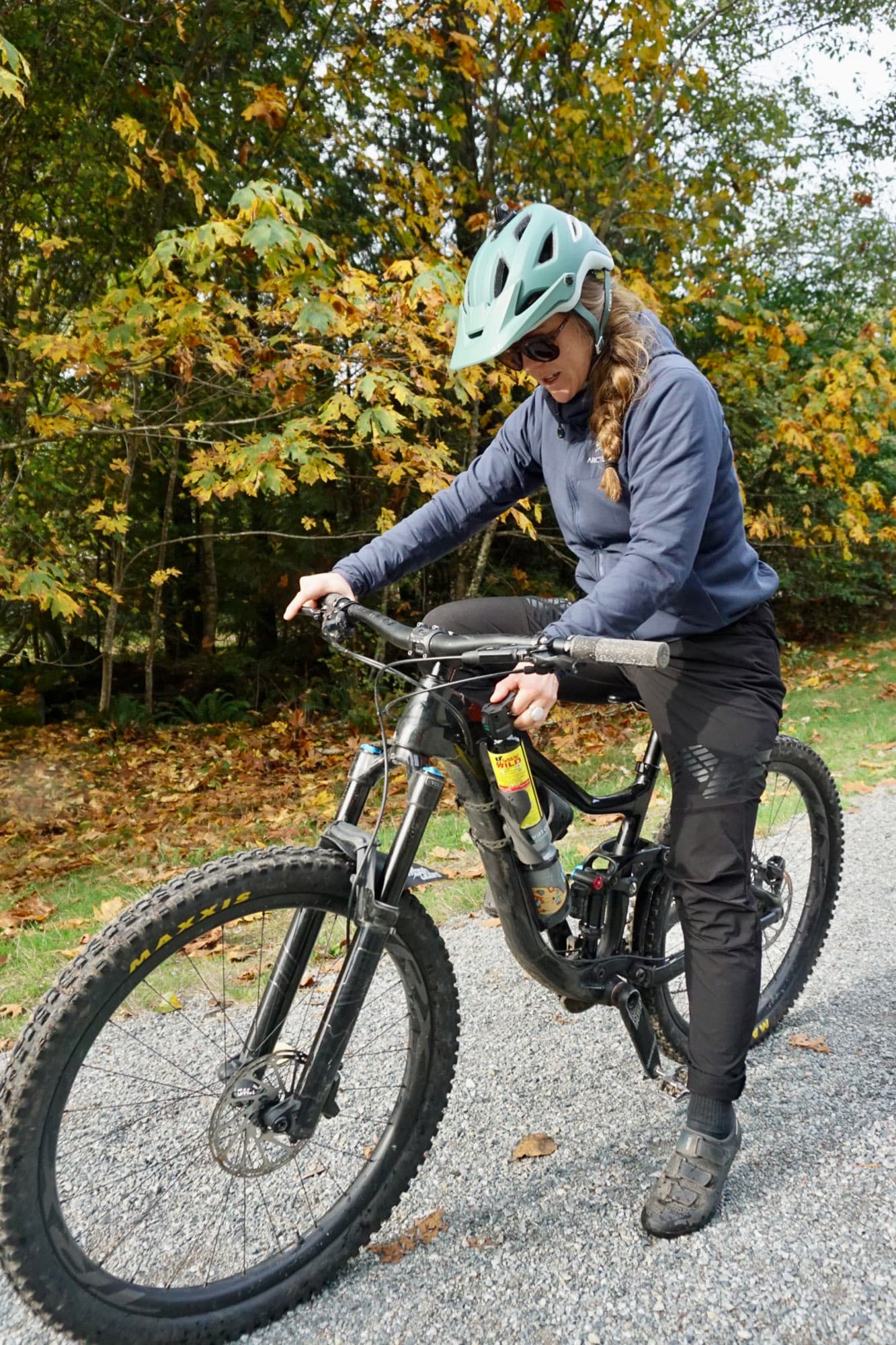 on bike