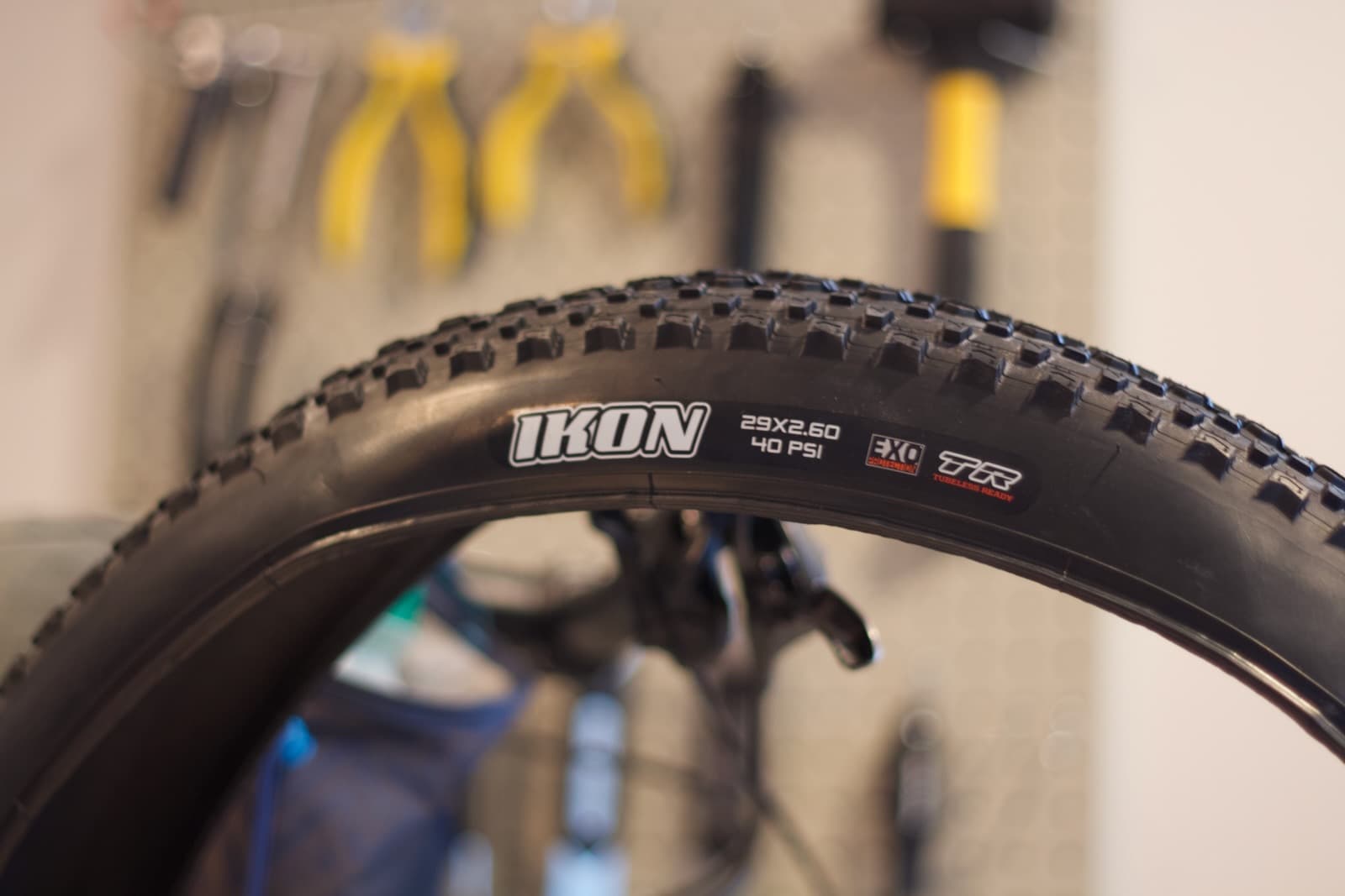 Maxxis Ikon Hanging on Bike Stand