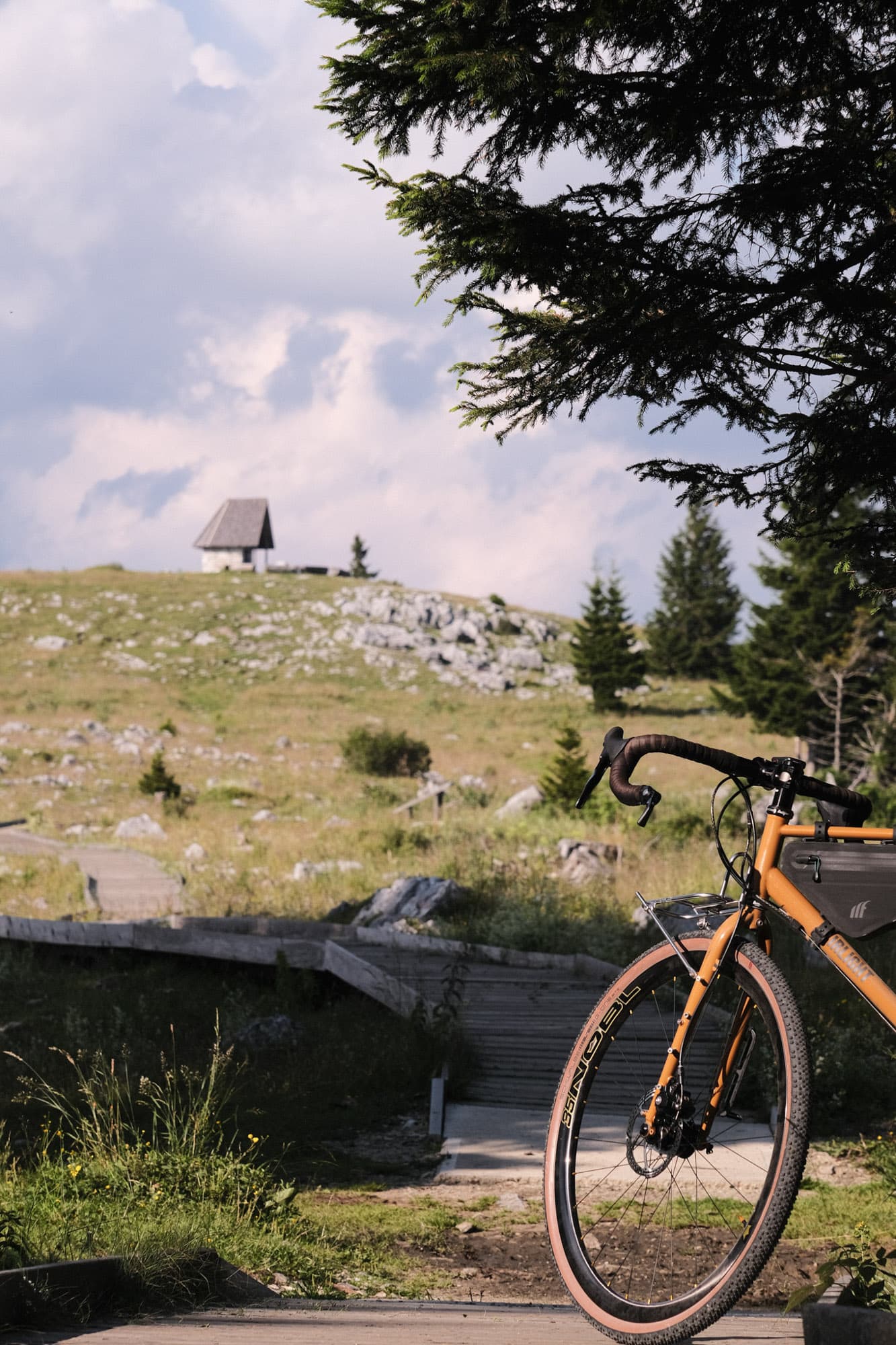 Looking up the hill.