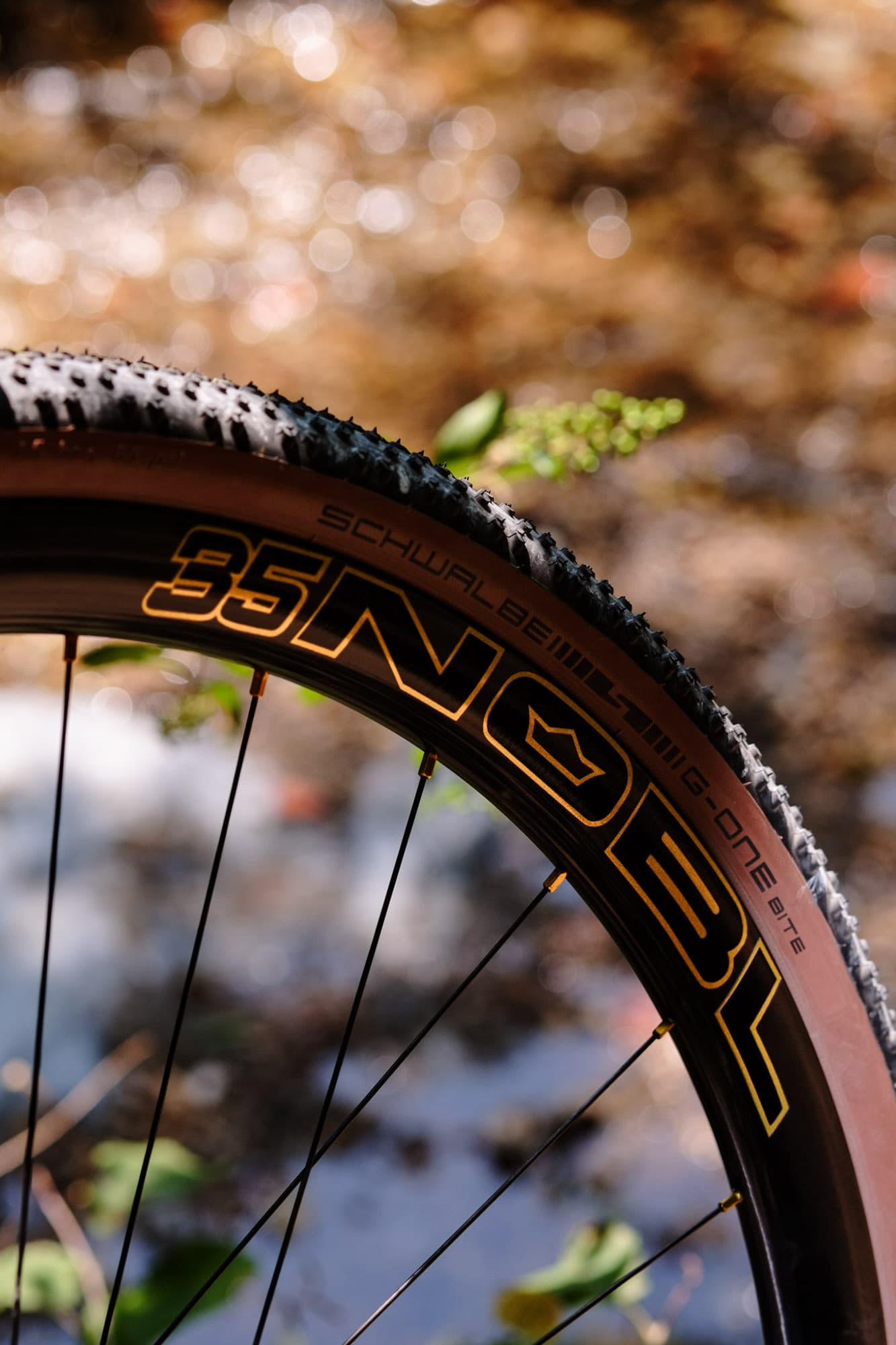 The NOBL HR35 Logo with gold trim.