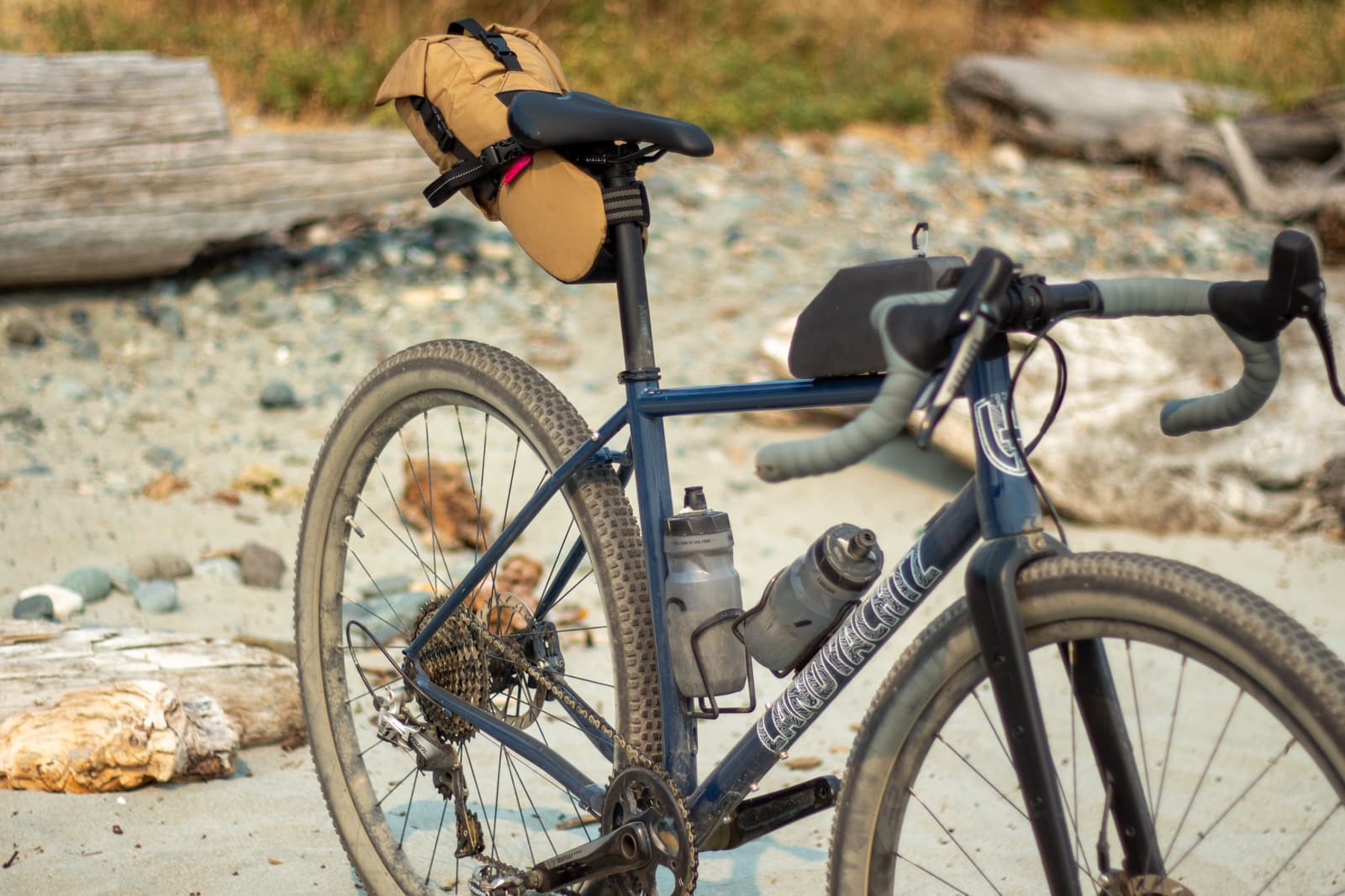 on gravel bike