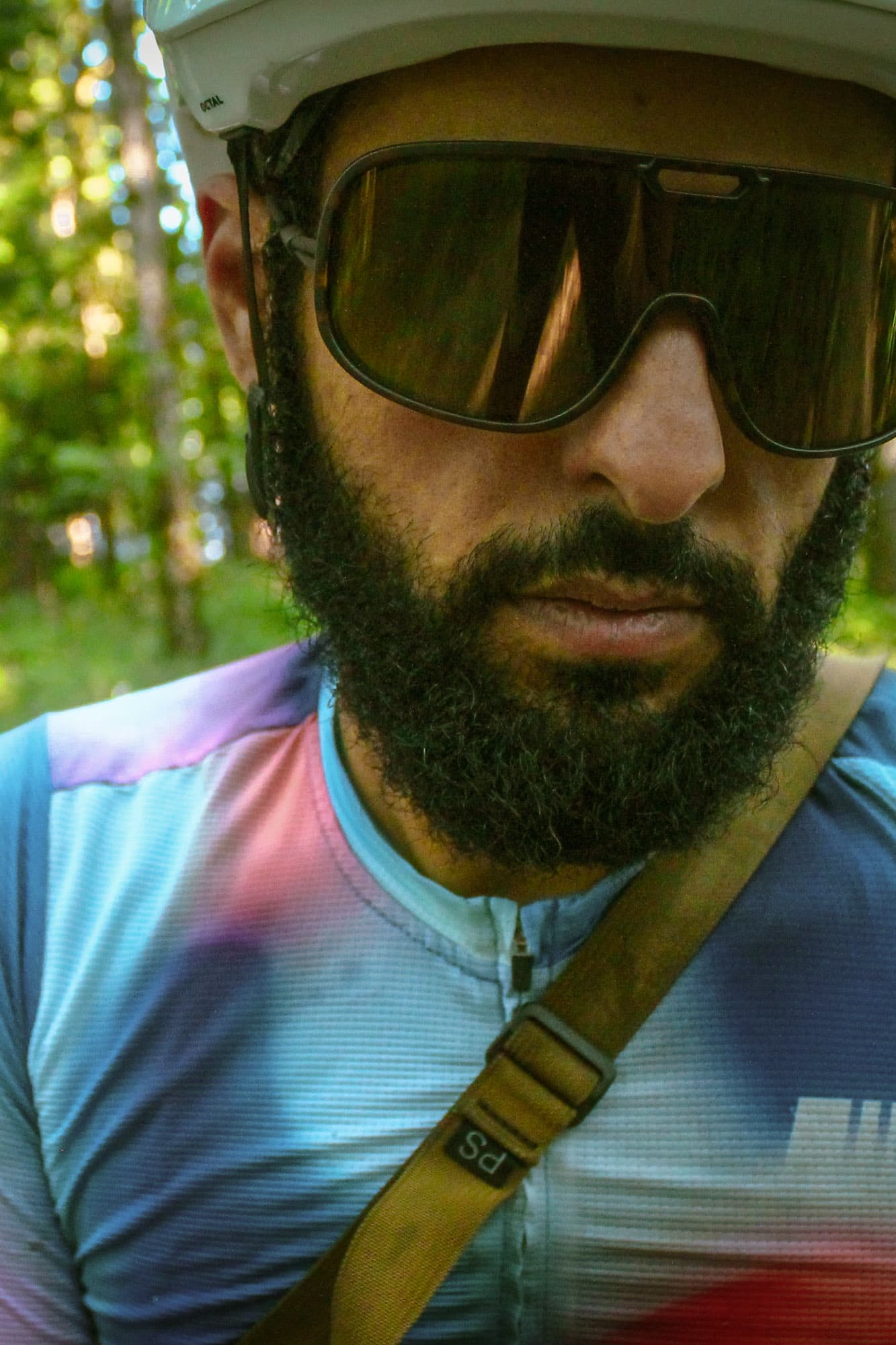 Abe looking serious with the Ombraz Refugio.