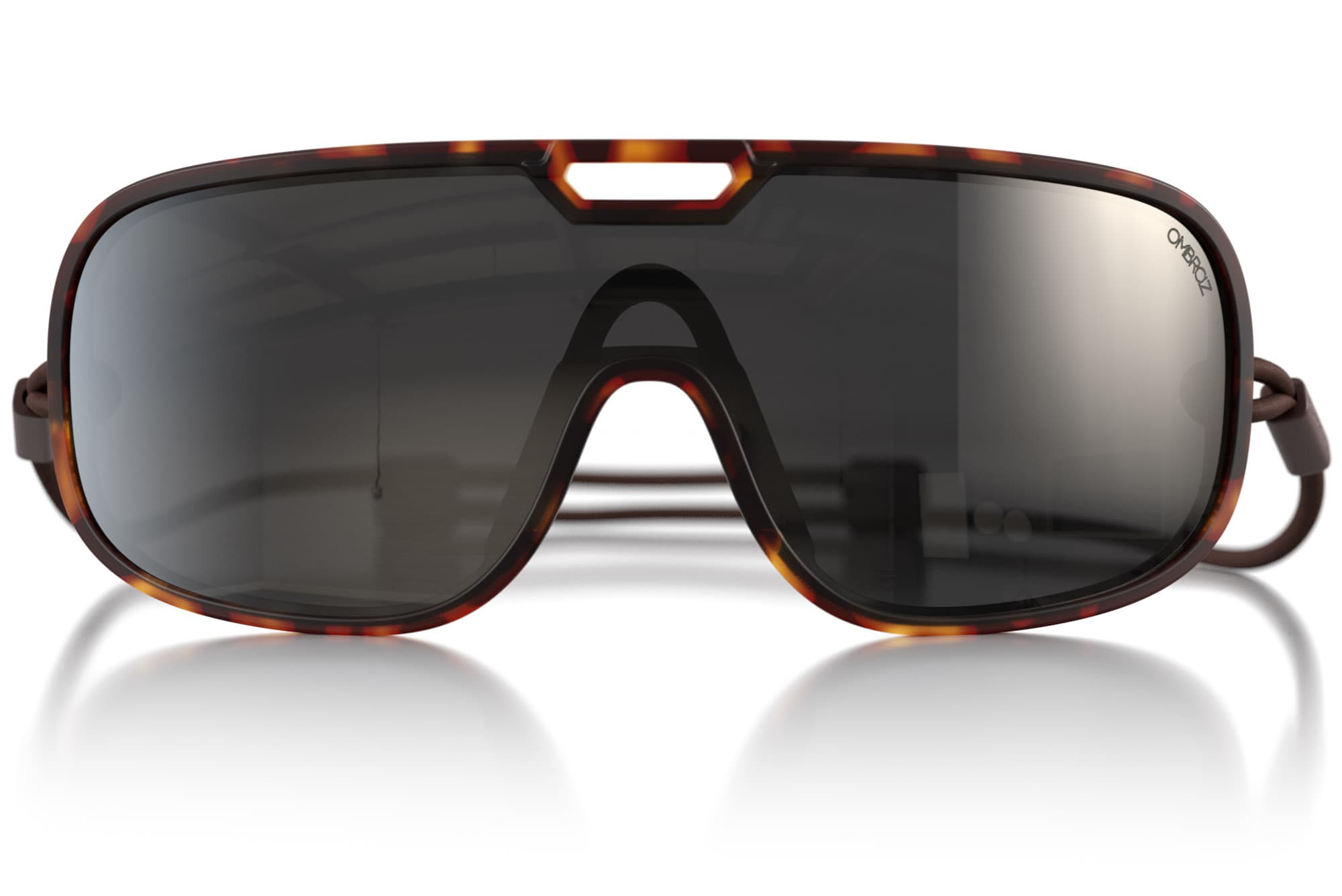 Tortoise frame with silver mirror lenses.