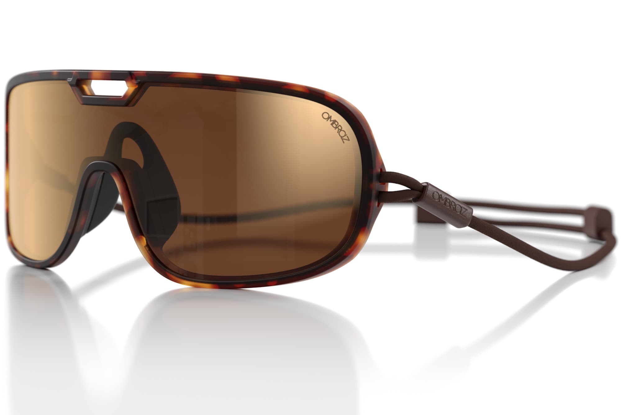 Tortoise frame with bronze mirror lenses.