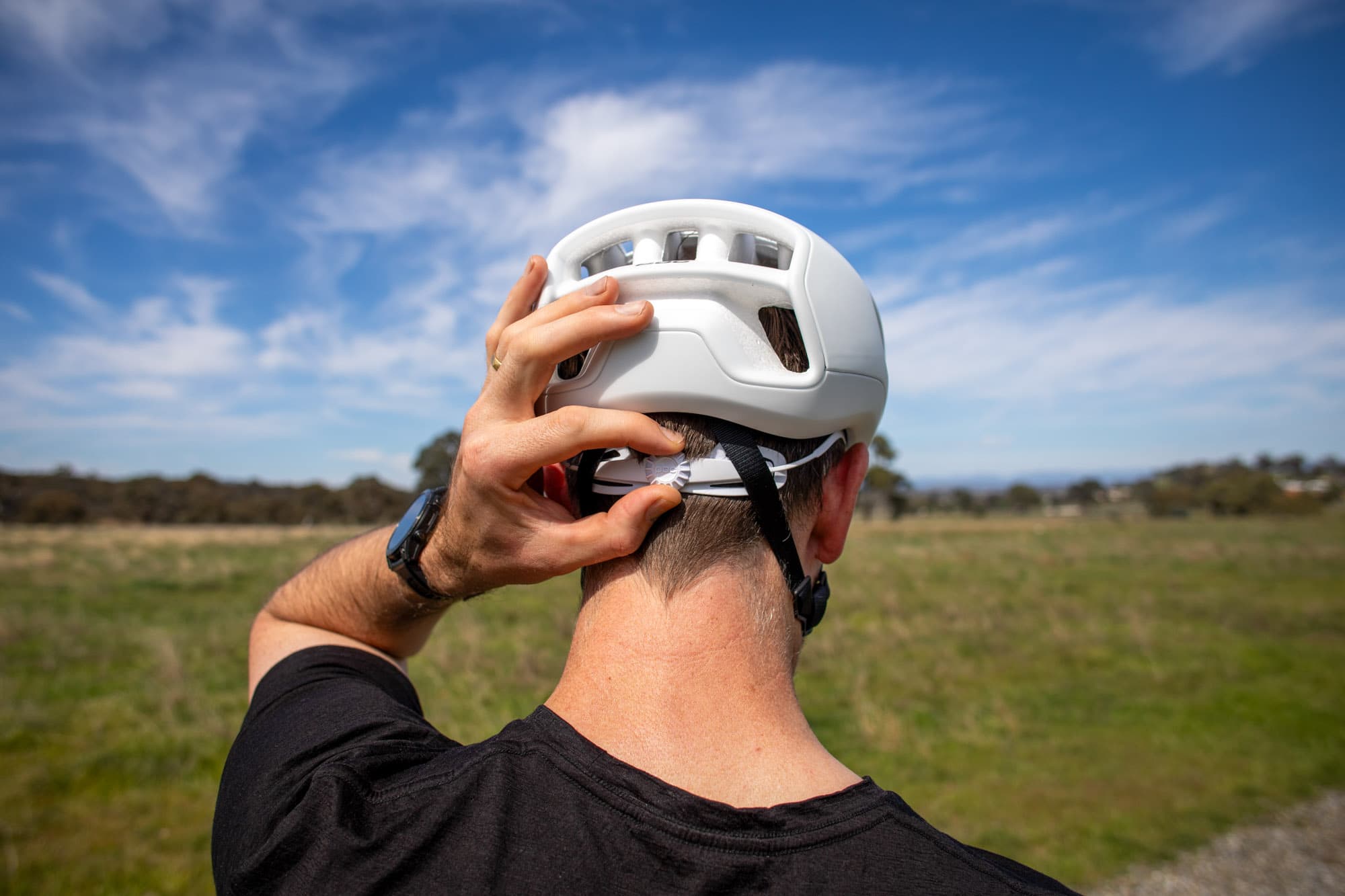 Mattie adjusts the POC Cytal.