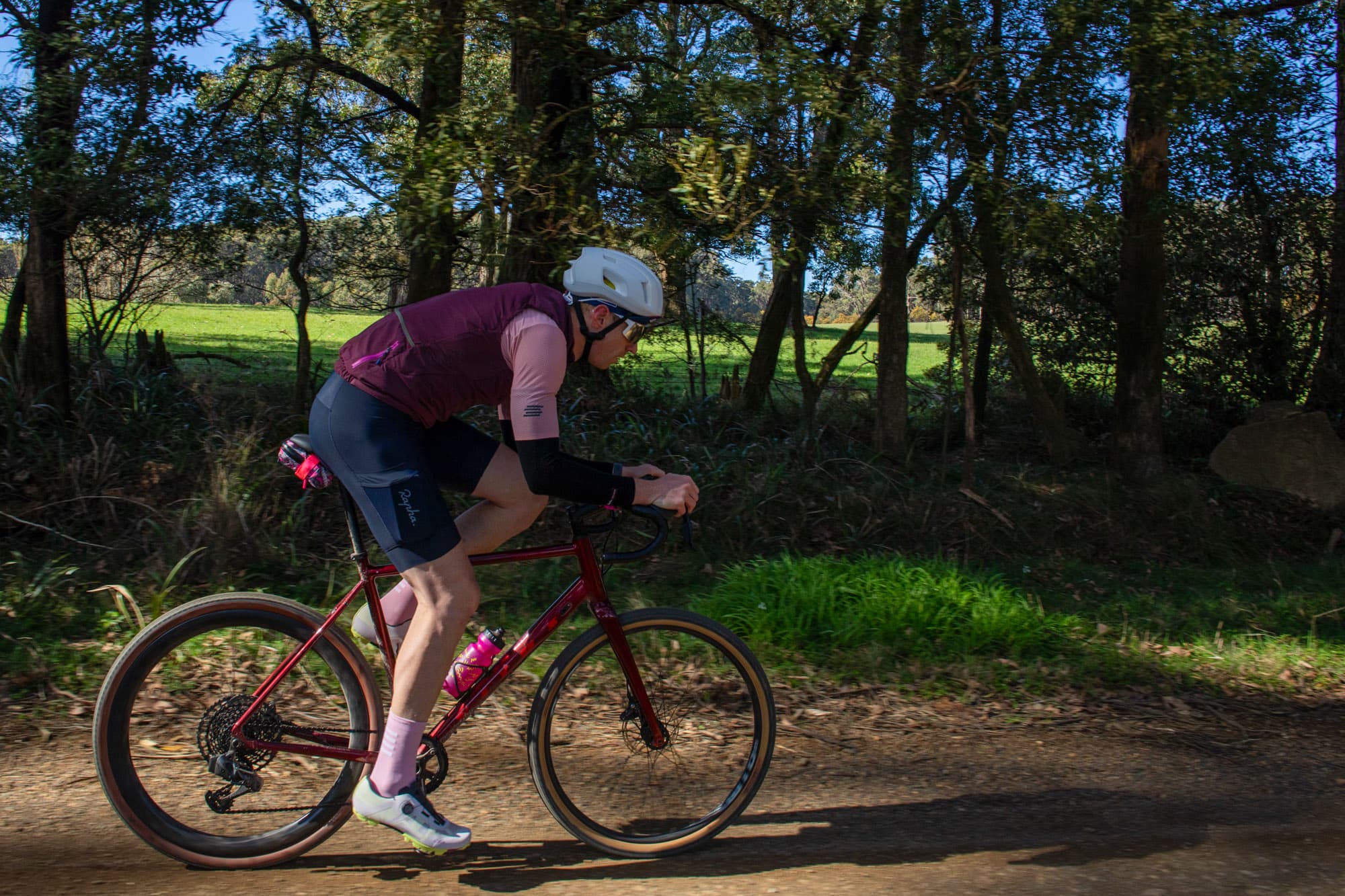 Mattie racing the dirt with the POC Cytal.