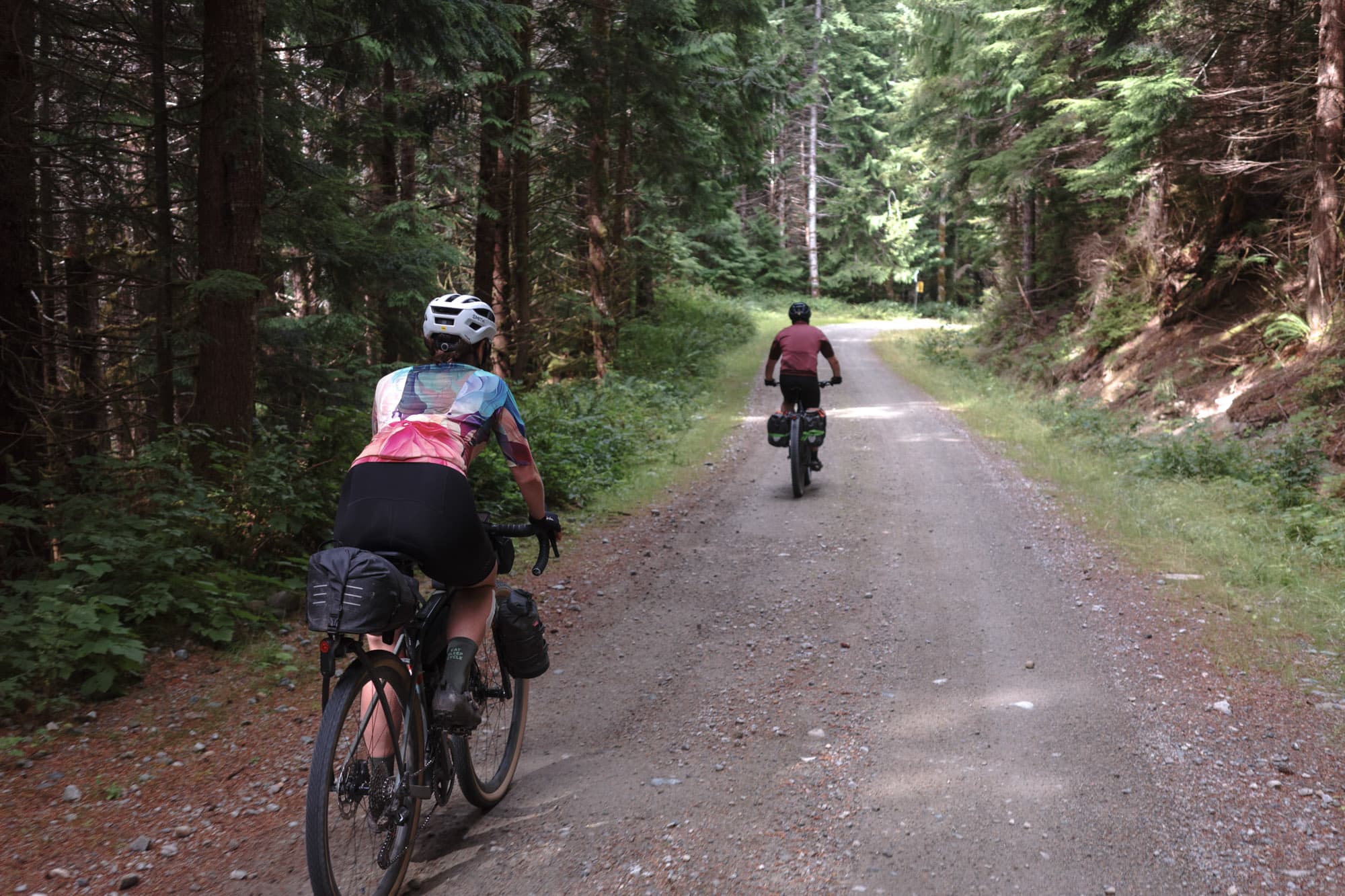 Jeff and Ainsley ride on Vancouver Island.