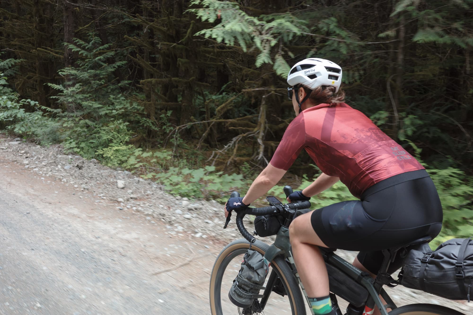 Ainsley hits the gravel.