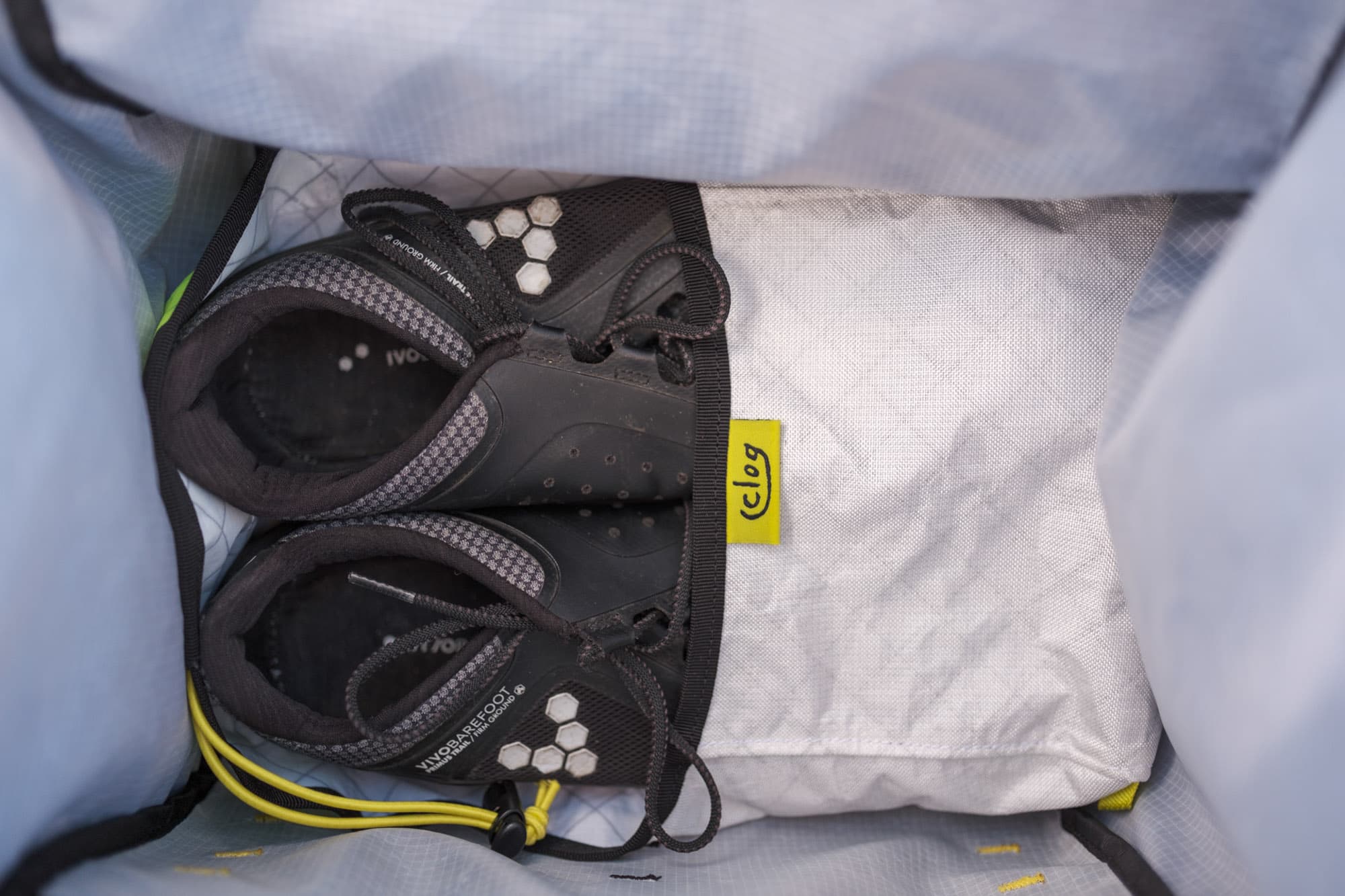 Jeffs shoes in the Clog internal sack.