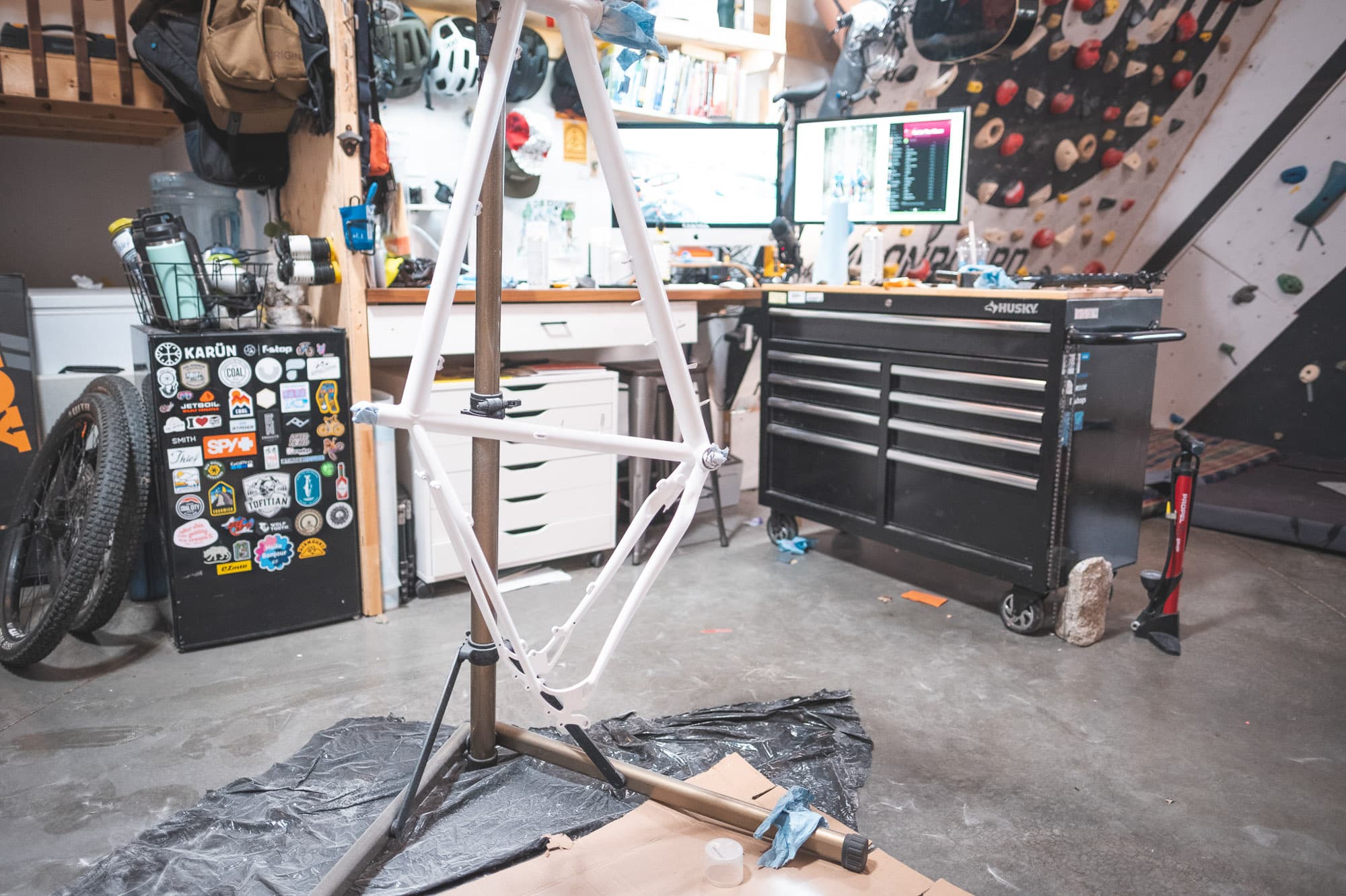 Primed on the stand.