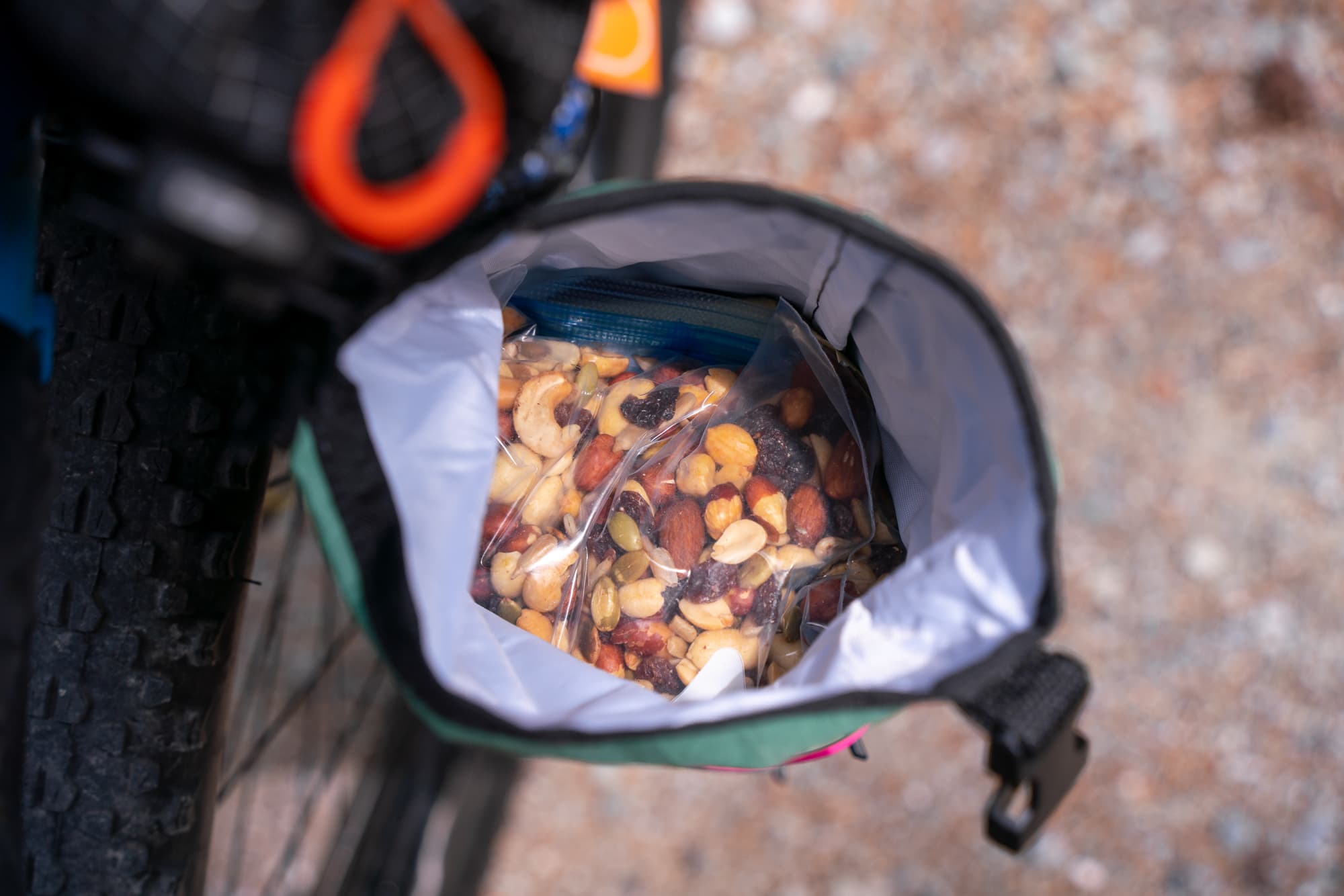 snacks in fork bag