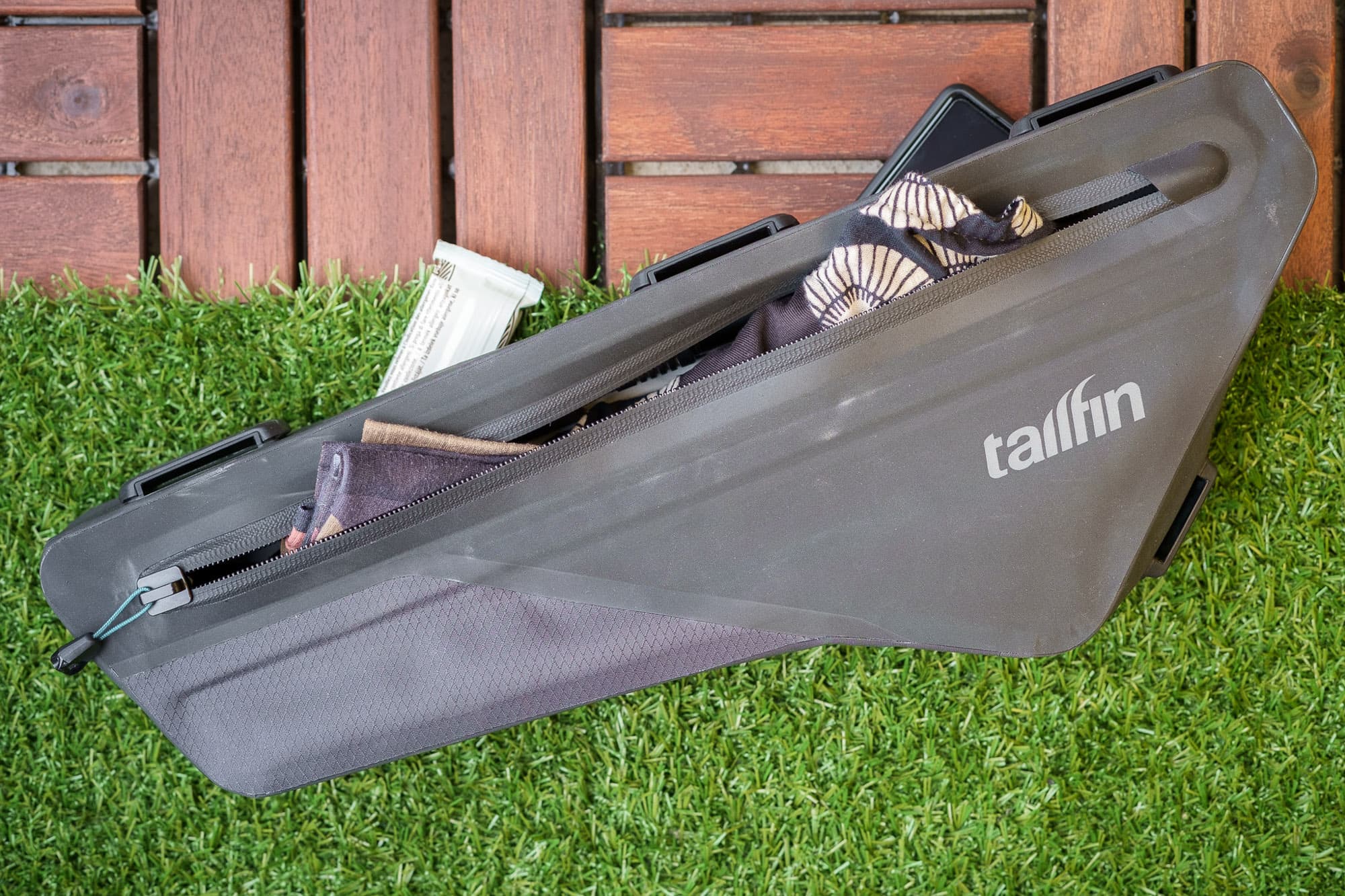 The Tailfin frame bag waiting for install.