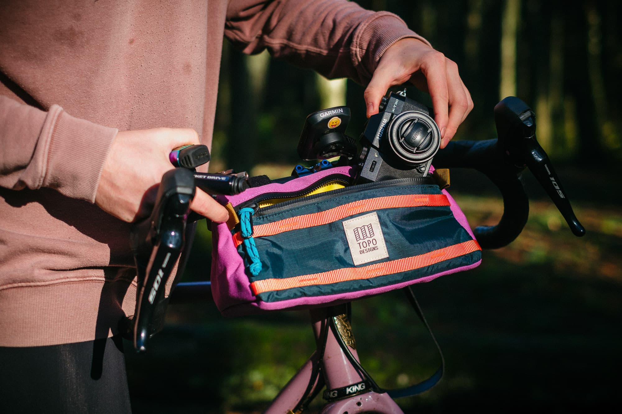 The triangular Bike Bag, good to fit a camera.