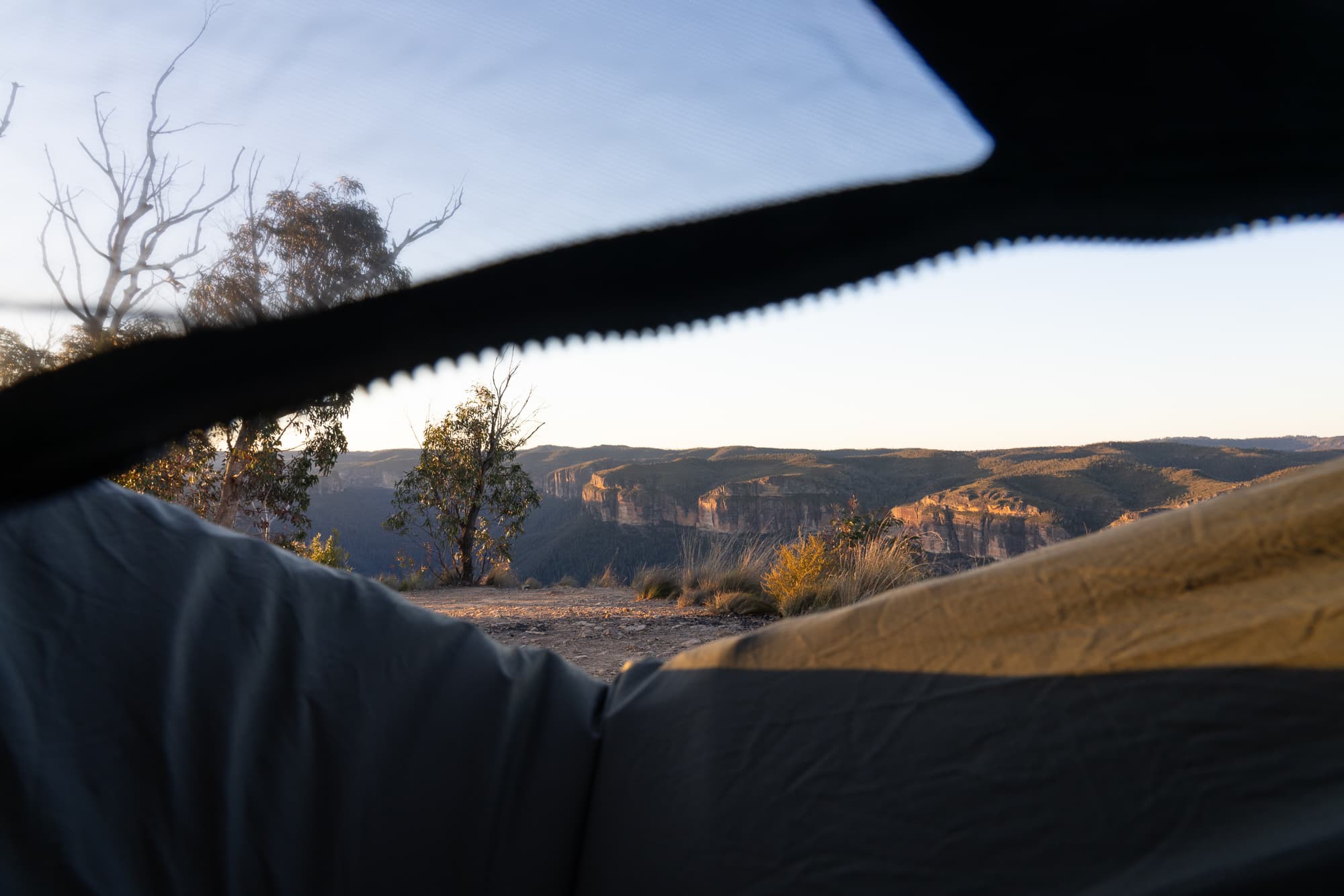 vista through tent