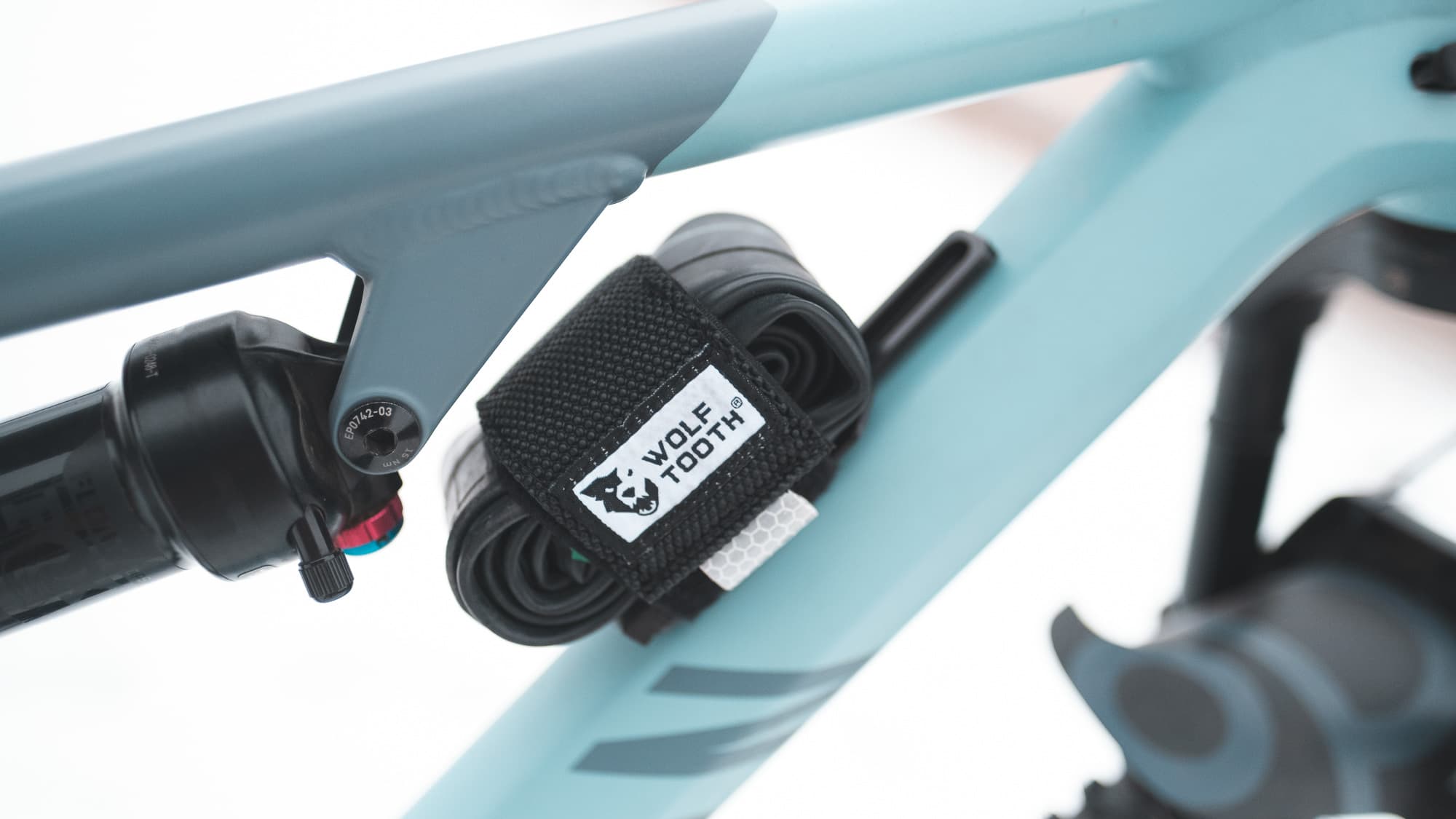 The Wolf Tooth B-RAD system on a full-suspension bike.