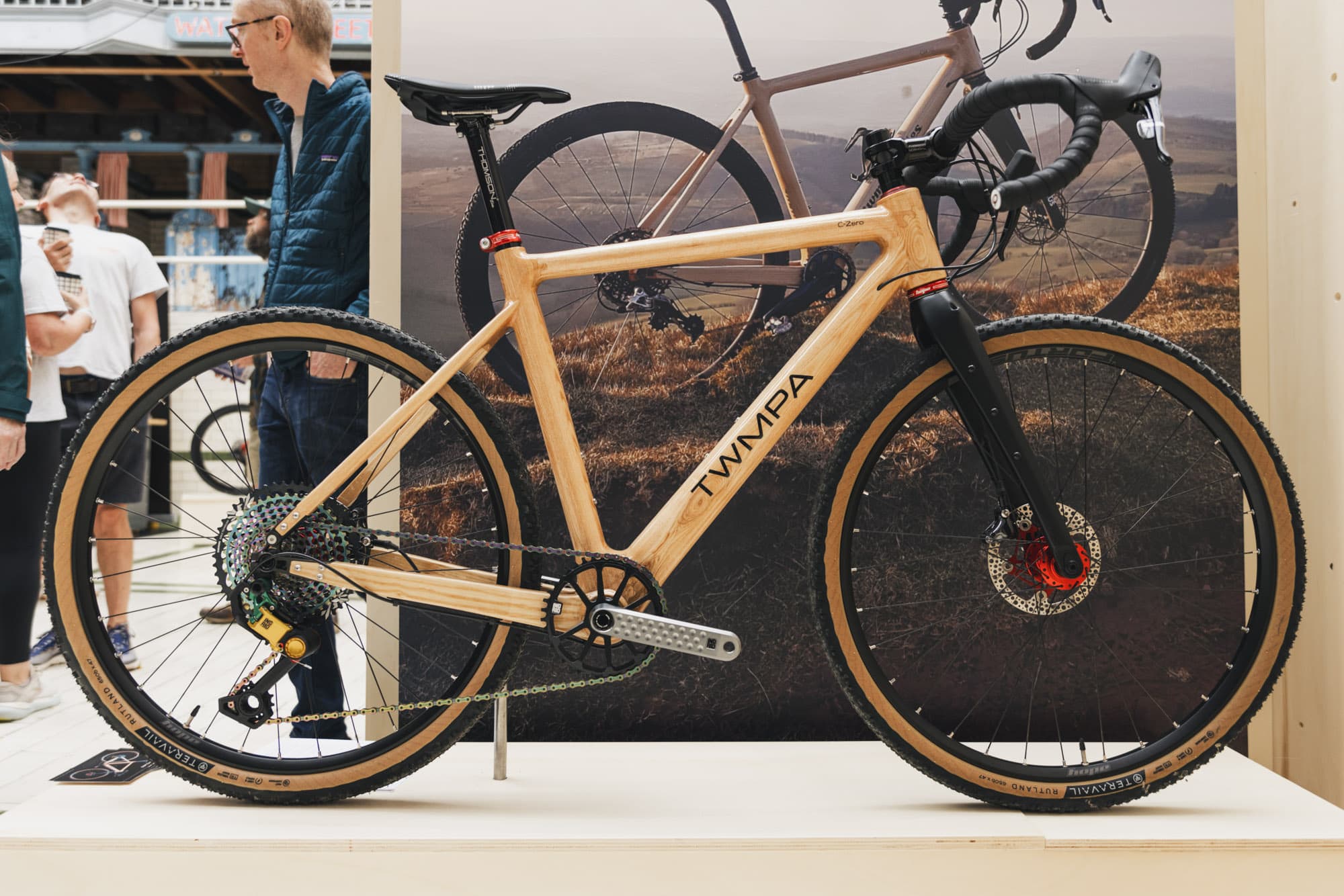 A Twmpa gravel bike on display.