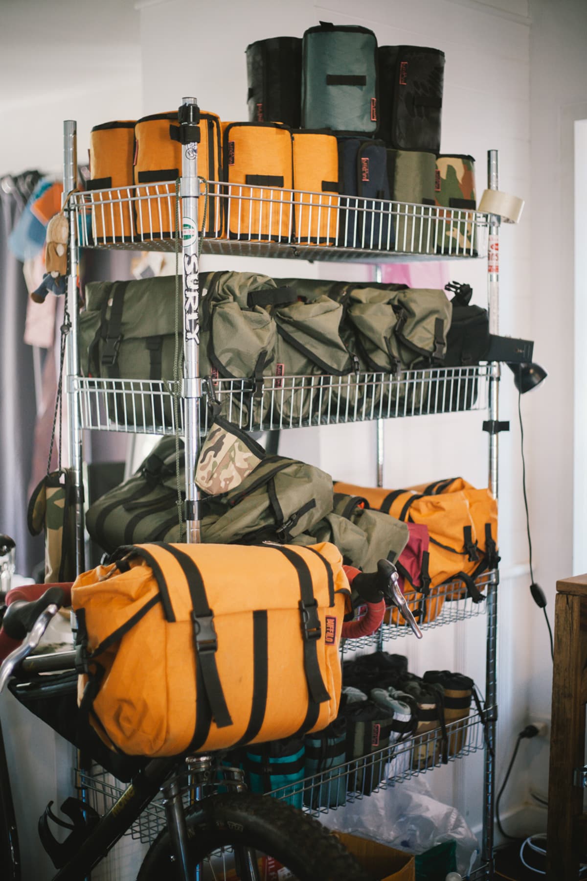 bags on rack