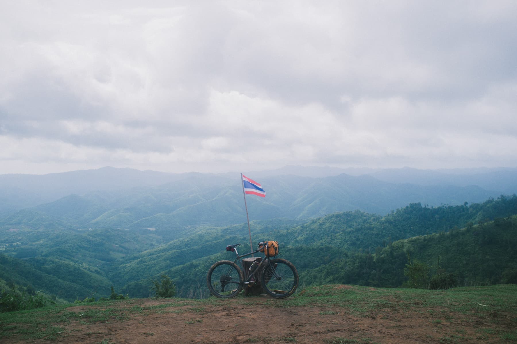 bike and flag