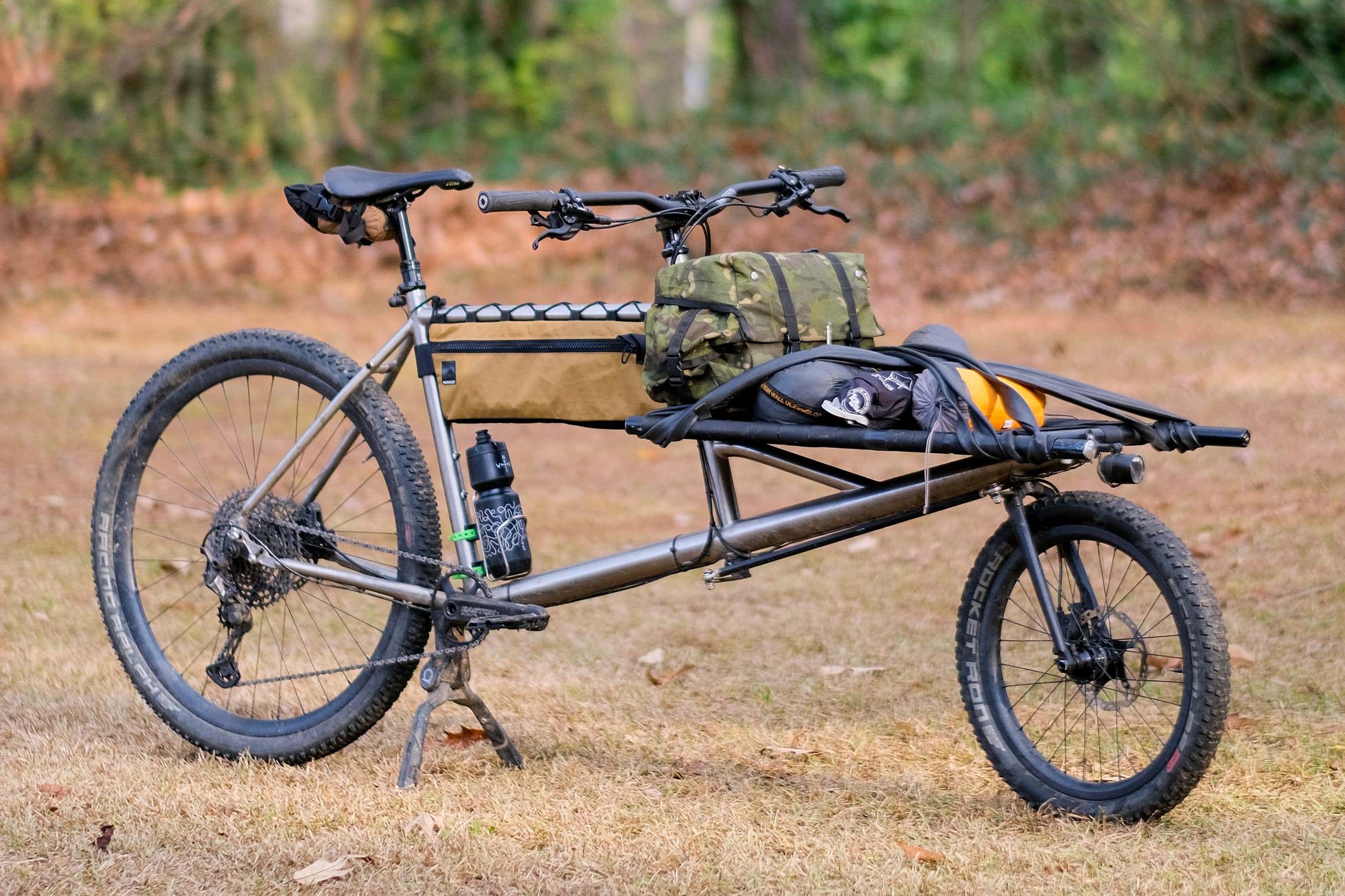 Lehis cargo bikepacking setup.